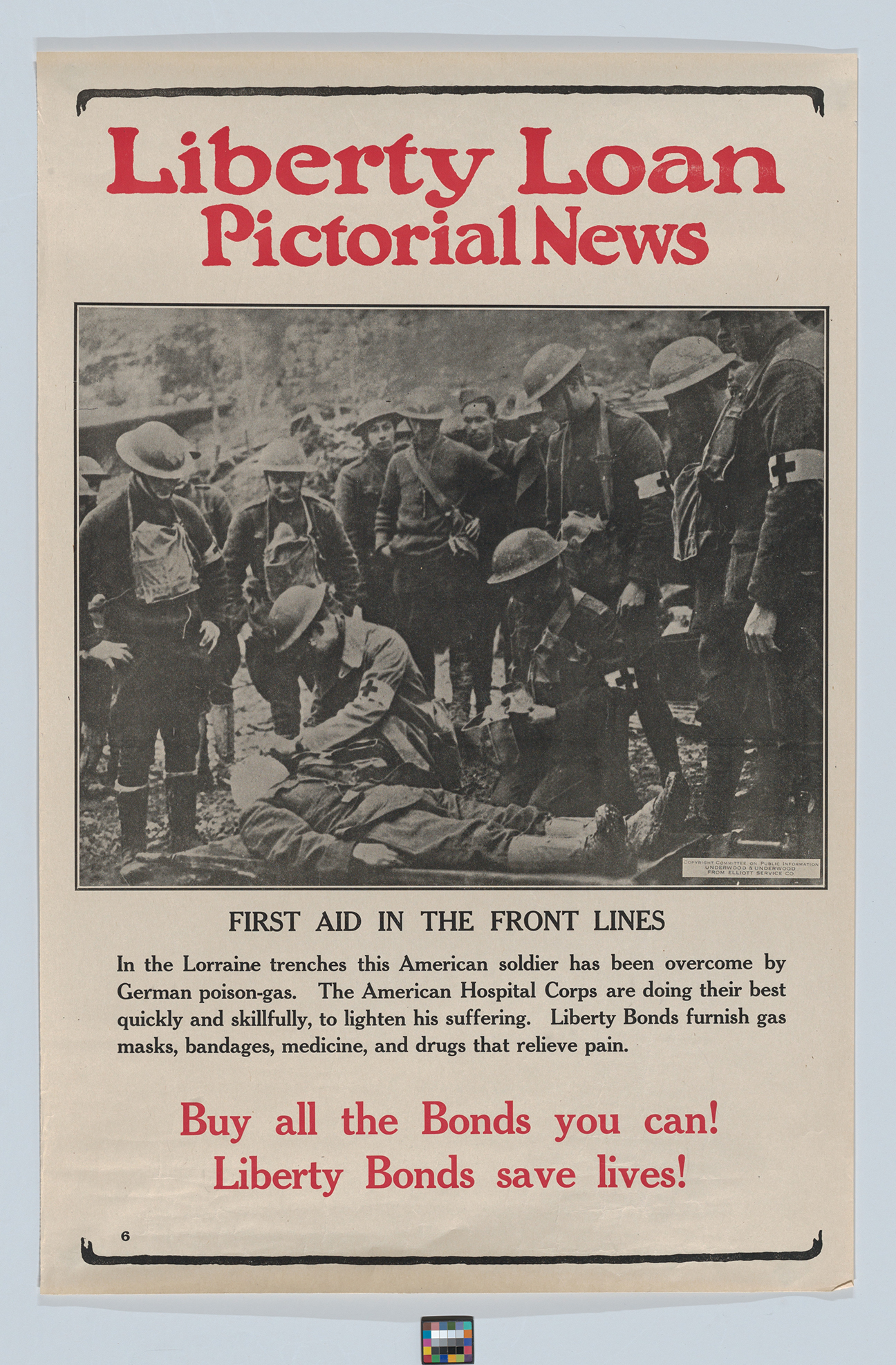Liberty Loan pictorial news, first aid in the front lines.
