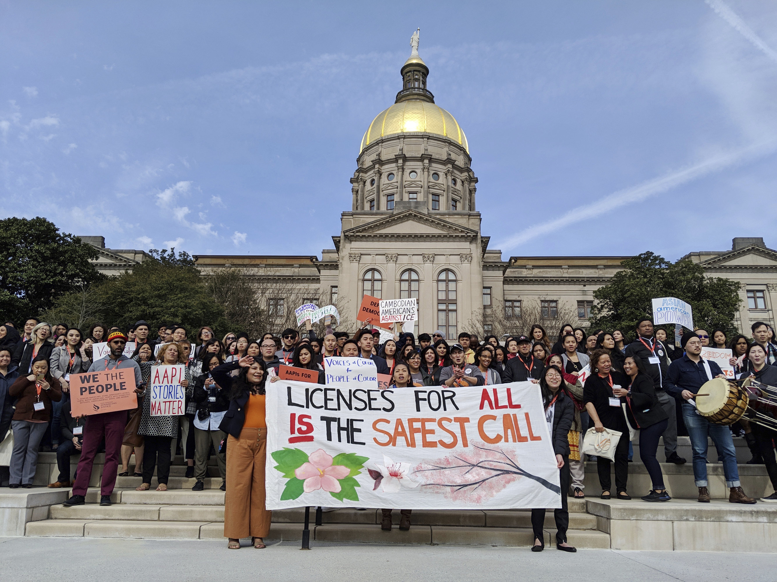 An Asian Americans Advancing Justice organized a rally in Atlanta to support drivers licenses for all state residents, regardless of immigration status.