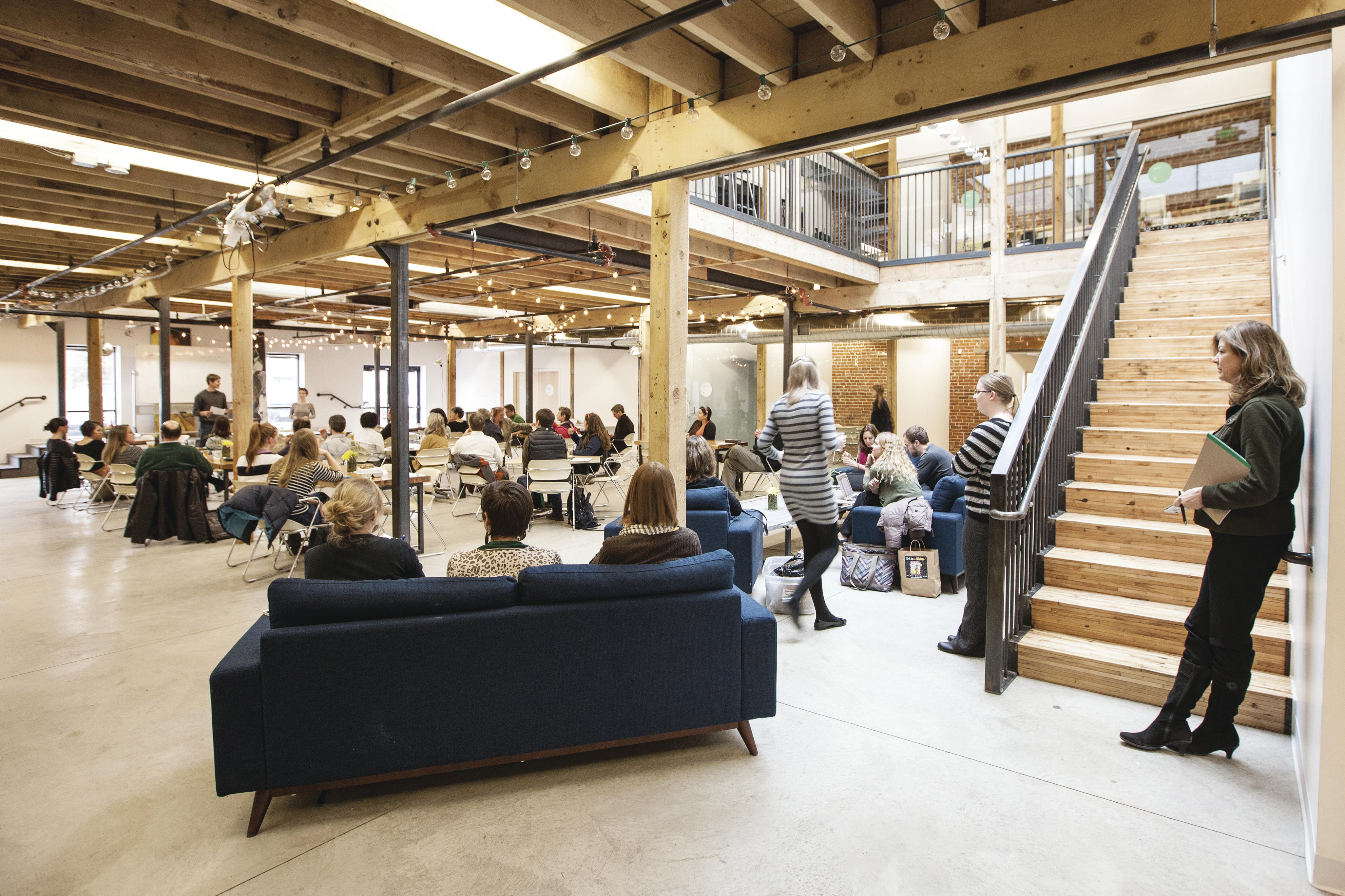 The common area at the Posner Center, in Denver. The center is designed for nonprofits to share work space, saving them money and sparking collaboration.