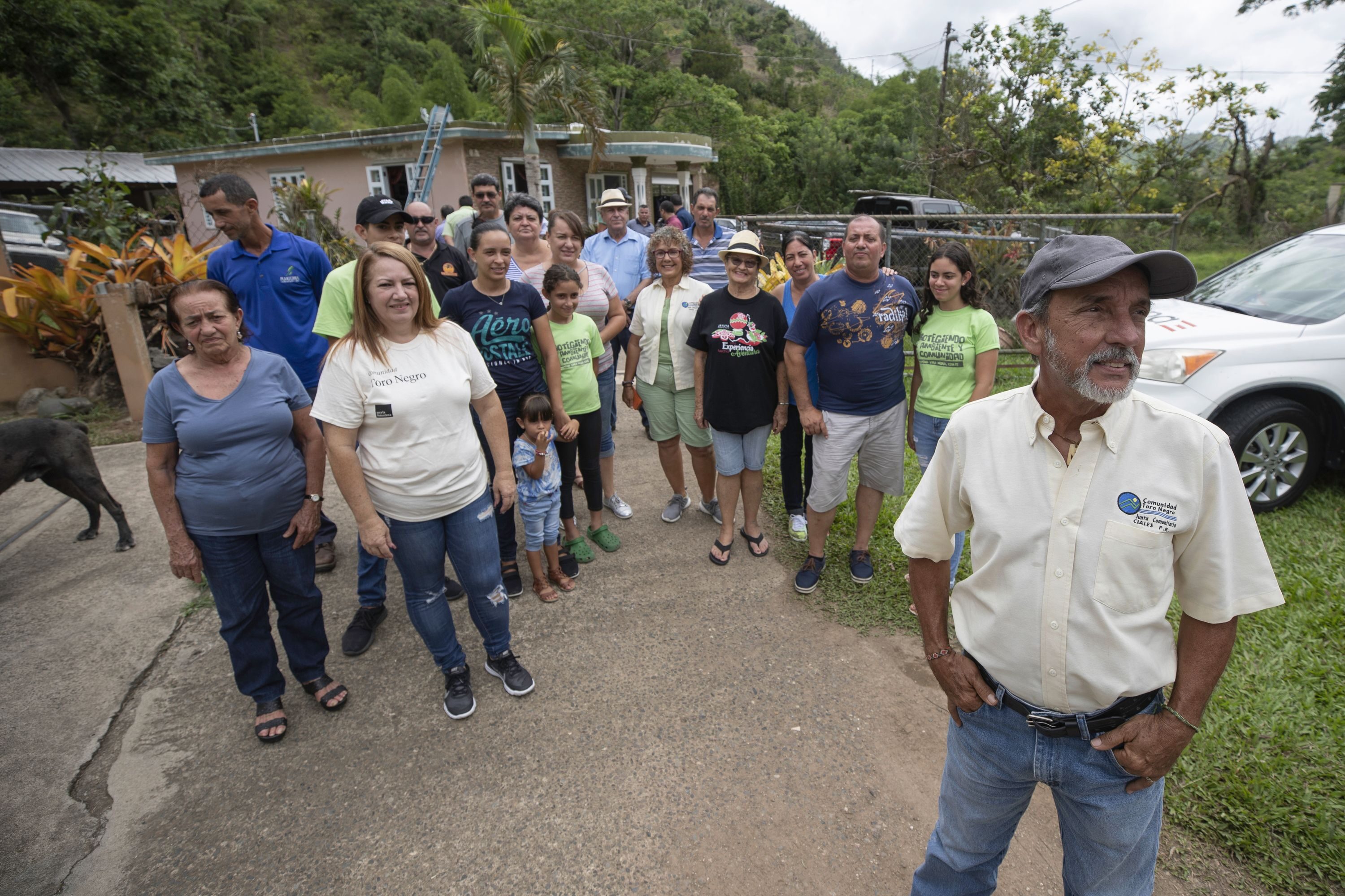 José Figueroa (right), a cattle rancher and tree farmer, leads a community group in the remote mountain town of Toro Negro. Working with the Puerto Rico Community Foundation, the group installed solar-energy microgrids that will power 28 homes.