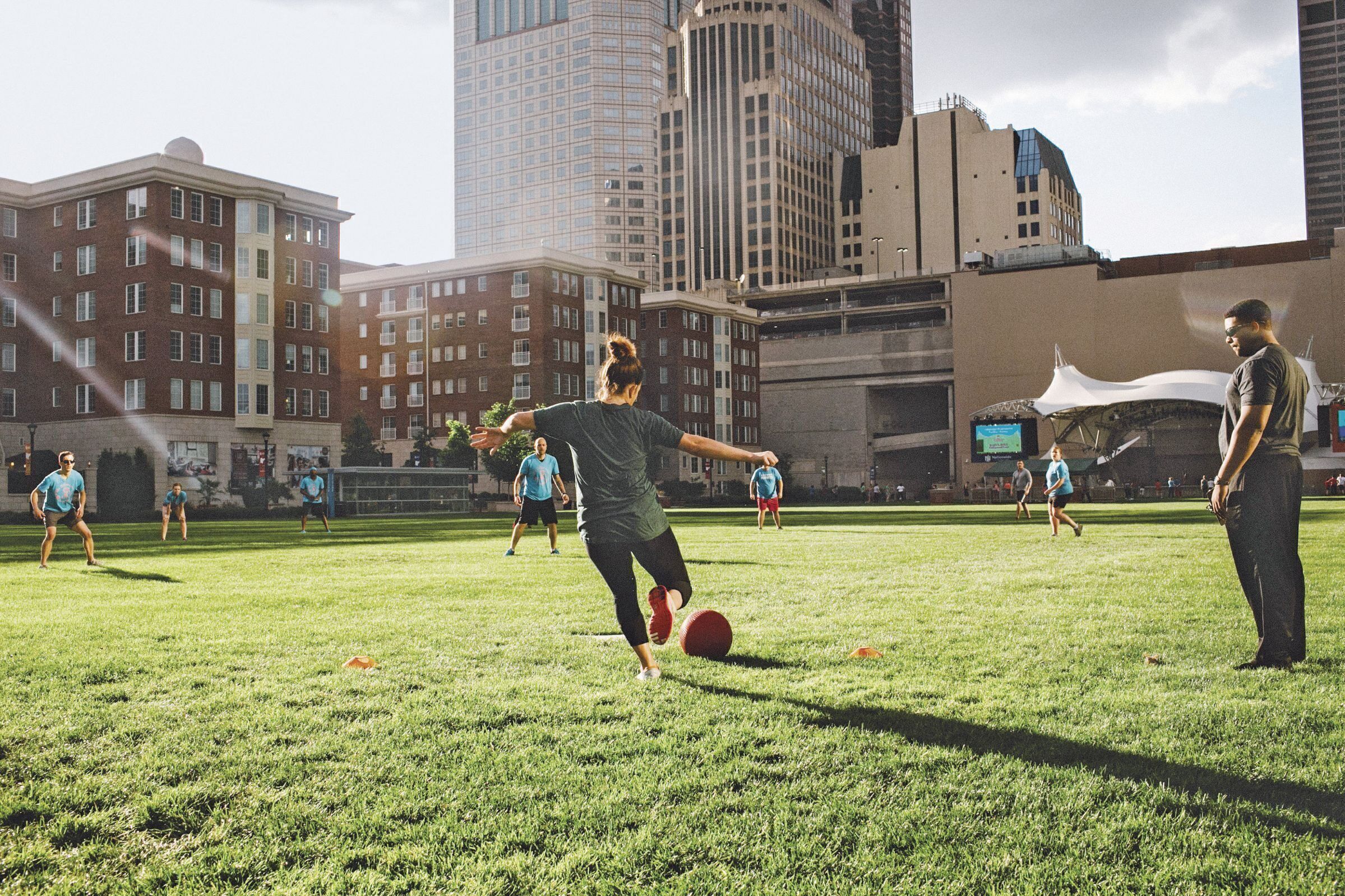 Philanthropy helped drive the revitalization of the city’s core, which included creating lots of green space.