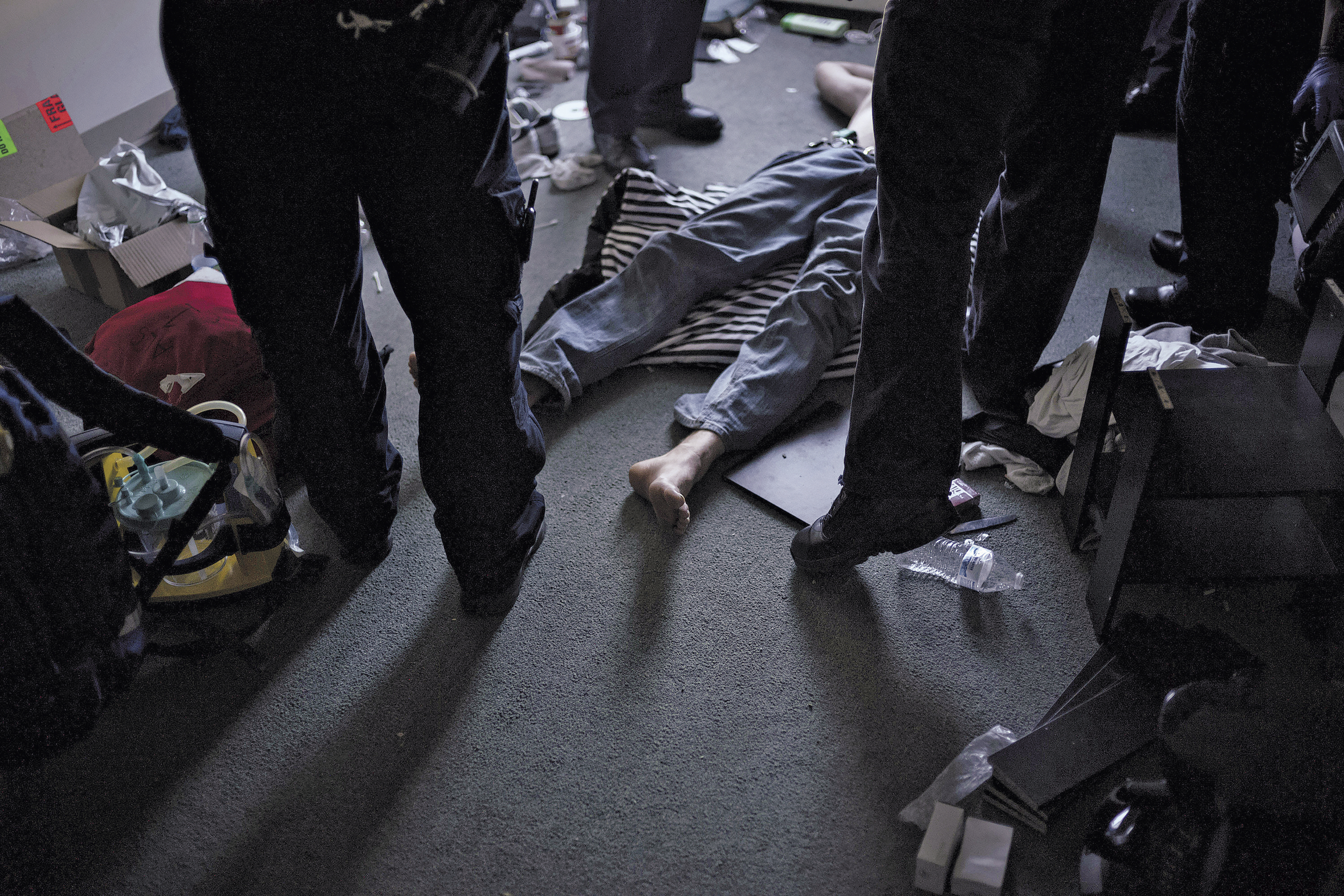 A man who overdosed on injectable opioids is revived by firefighters and paramedics with two doses of Narcan in Manchester, N.H. New Hampshire has the country’s second-highest rate of opioid-related deaths.