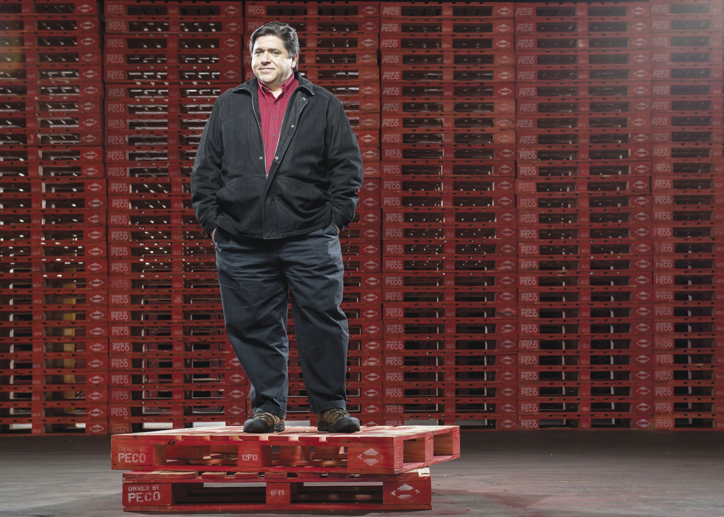 STRONG FOUNDATIONS: J.B. Pritzker, shown at a pallet company his investment firm owns, has geared his philanthropy  toward ensuring that all children start school ready to learn.  