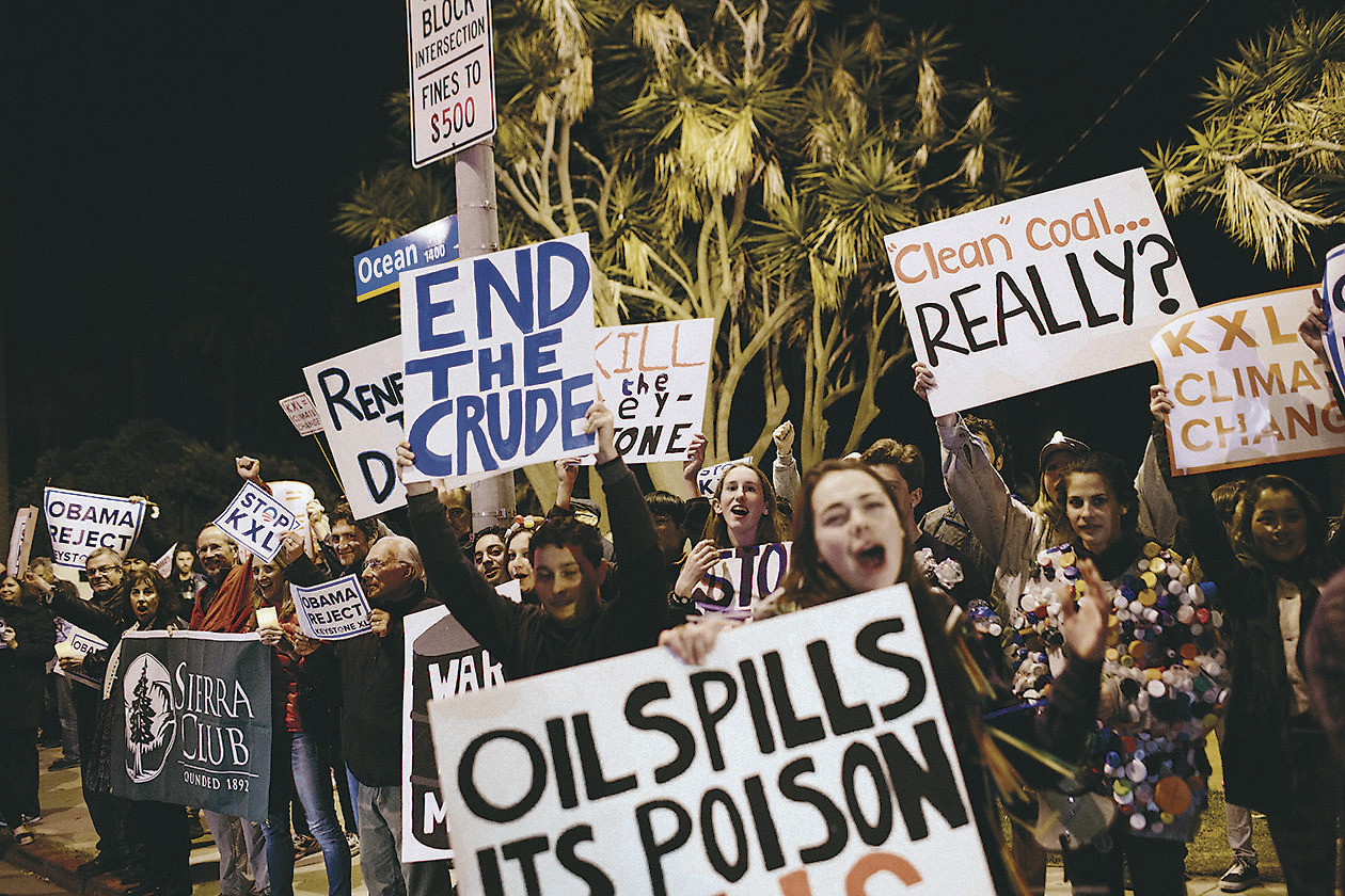 The Natural Resources Defense Council raises much of its money through memberships. High-profile environmental campaigns, like this one in California against the Keystone XL Pipeline, nearly doubled membership in a single year.