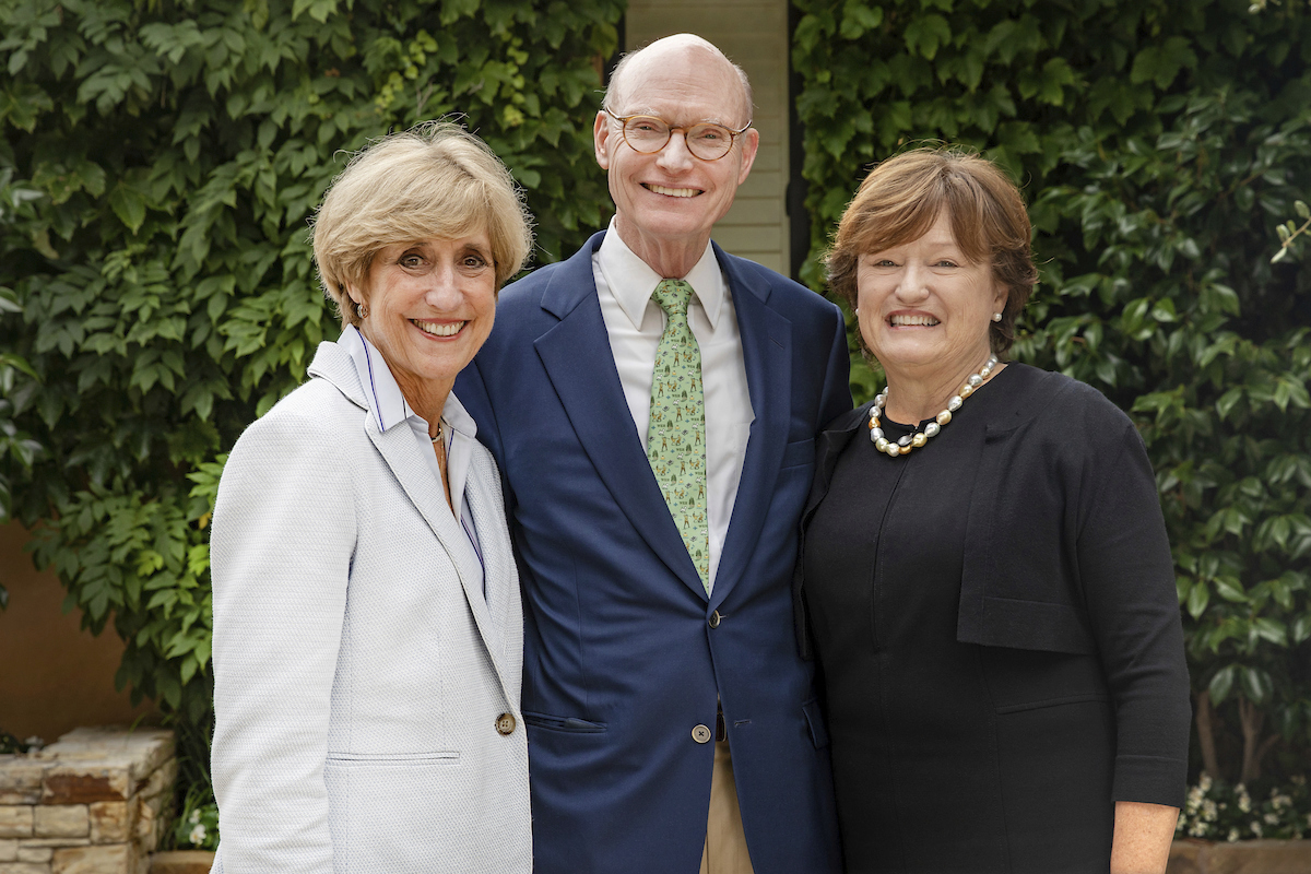 Walter and Ben Hussman, right, have given $25 million to endow the journalism school and rename it the Hussman School of Journalism and Media. Susan King, left, is the dean of the School of Media and Journalism.