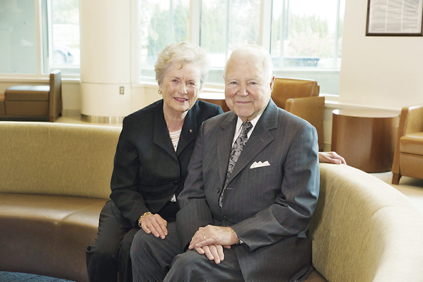 After a long night at the hospital, Carol Bauer leans on her husband, George, for emotional support.