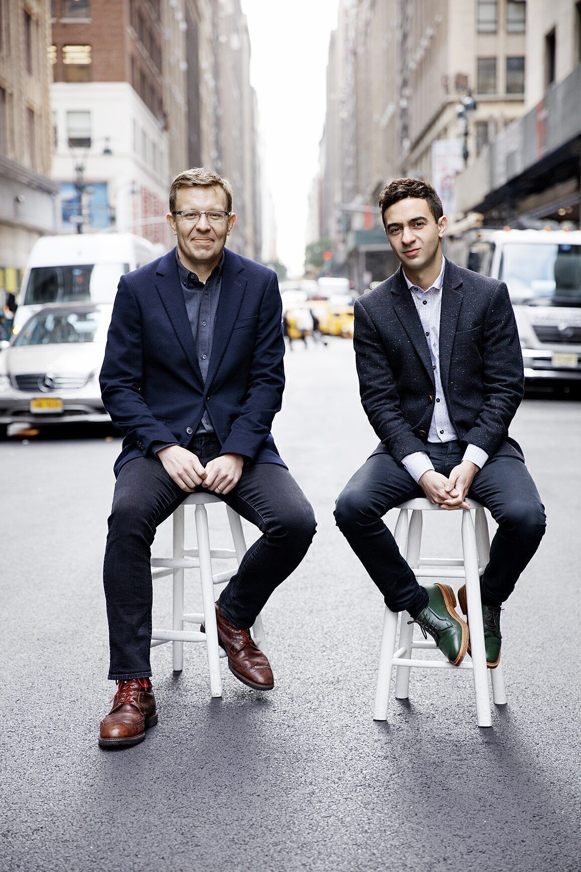 Henry Timms (left) and Jeremy Heimans, co-authors of the book “New Power”. (Photo by Michael Creagh)