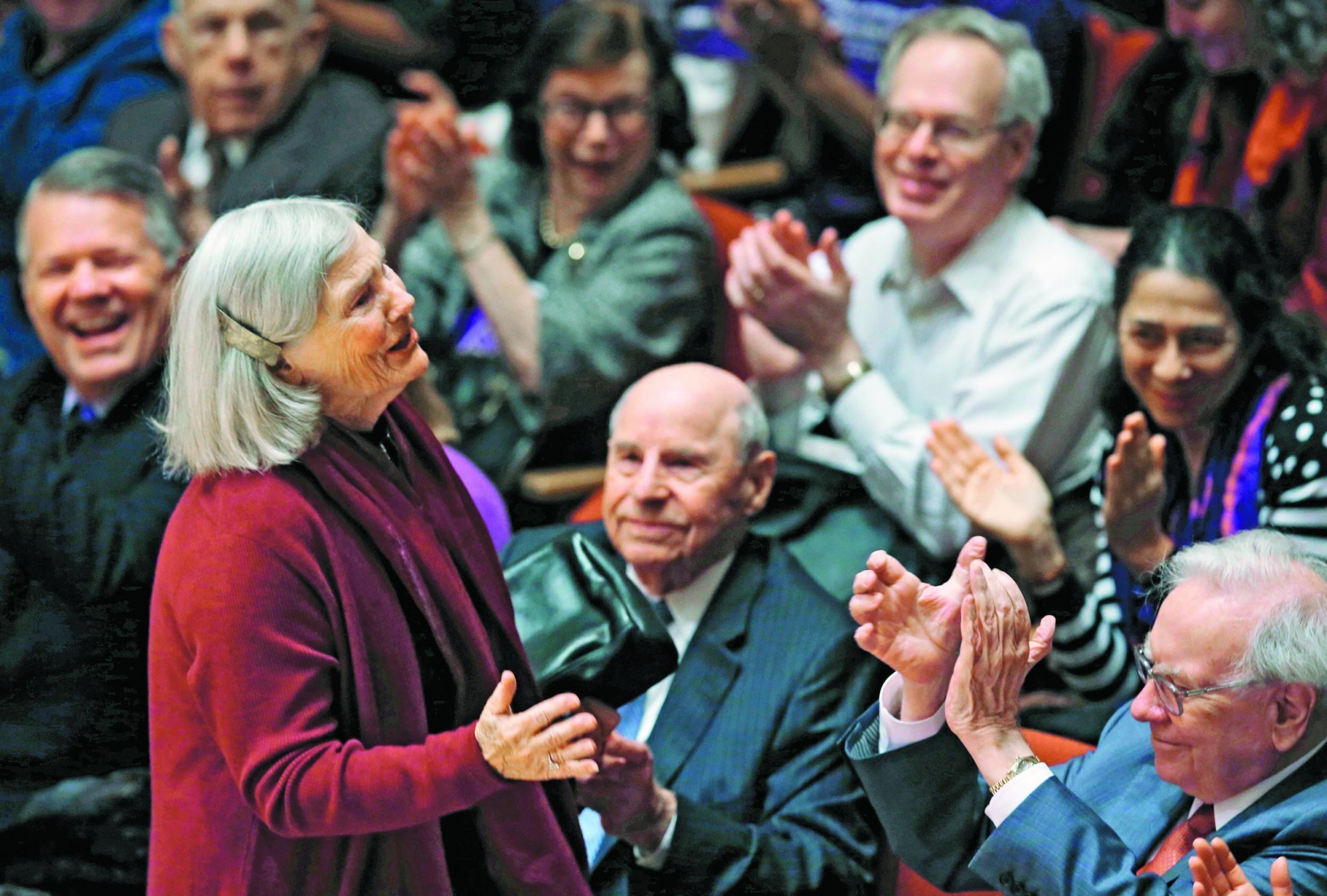 'I'M EXCITED ABOUT THIS': Roberta Buffett Elliott, sister of investing guru Warren Buffett (right), stunned Northwestern University when she turned a conversation about a bequest into a gift of more than $100 million to create a global-studies institute. 