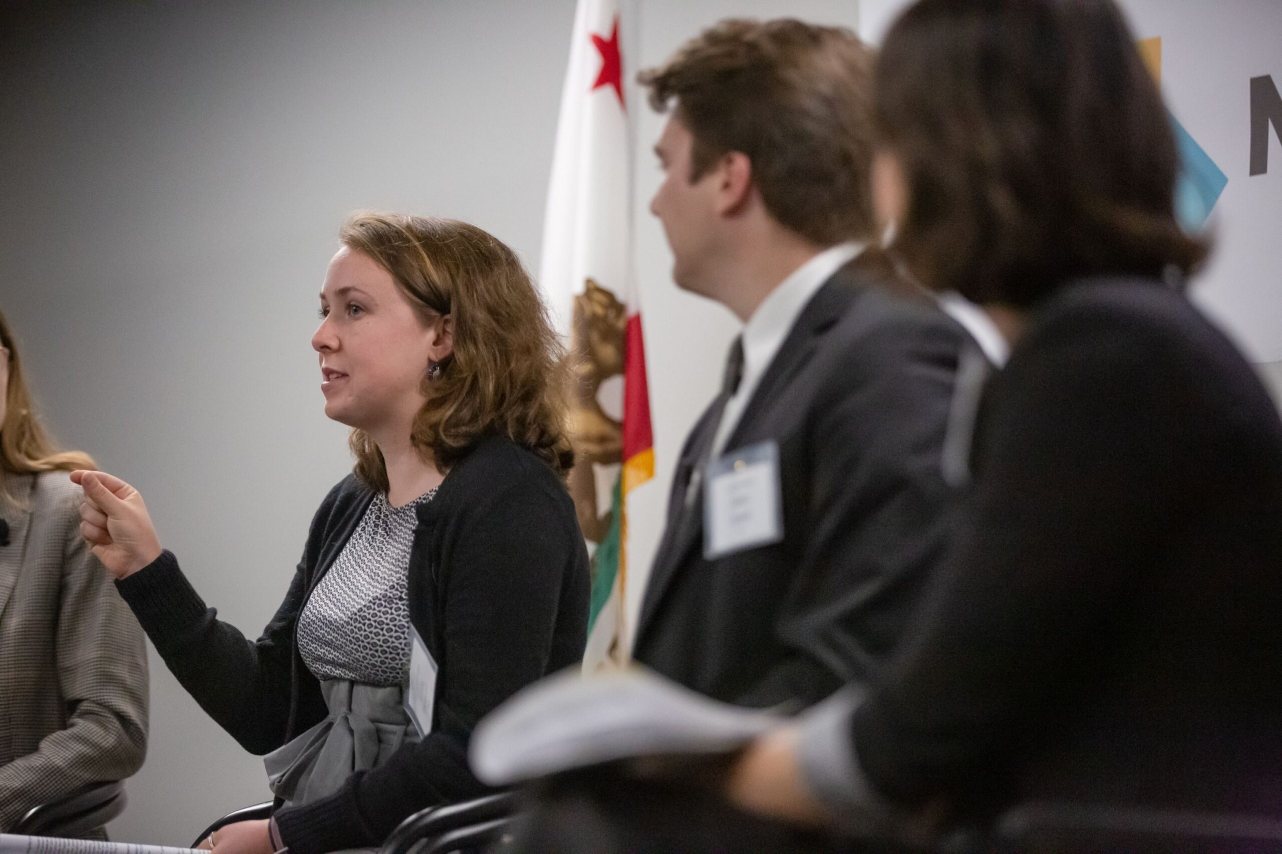 <b>CalMatters used NewsMatch to build the fundraising capacity that supports its coverage of elections, healthcare and more. Here, newsletter editor Emily Hoeven speaks to prospective voters during the CalMatters 2022 Election Preview at their office in Sacramento. Photo by Rahul Lal for CalMatters</b>