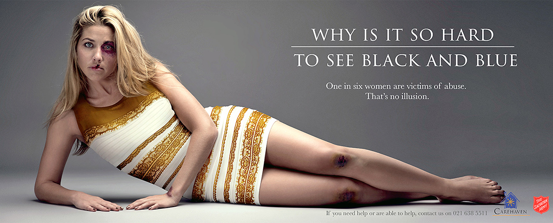 The Salvation Army pounced on the buzz storm of publicity surrounding the color of “the dress” — some saw black and blue, others saw white and gold — to focus attention on a much more serious issue.