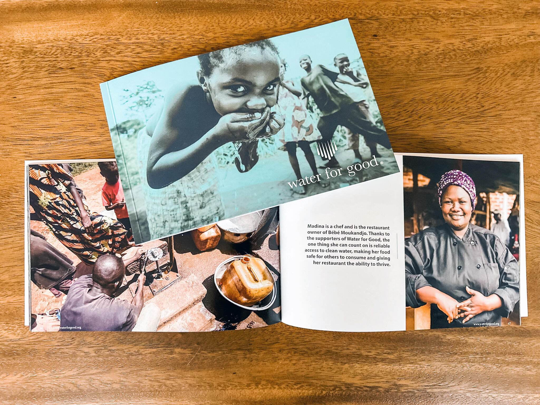 Water for Good sent its monthly donors a photo book that shows the work their gifts help support.