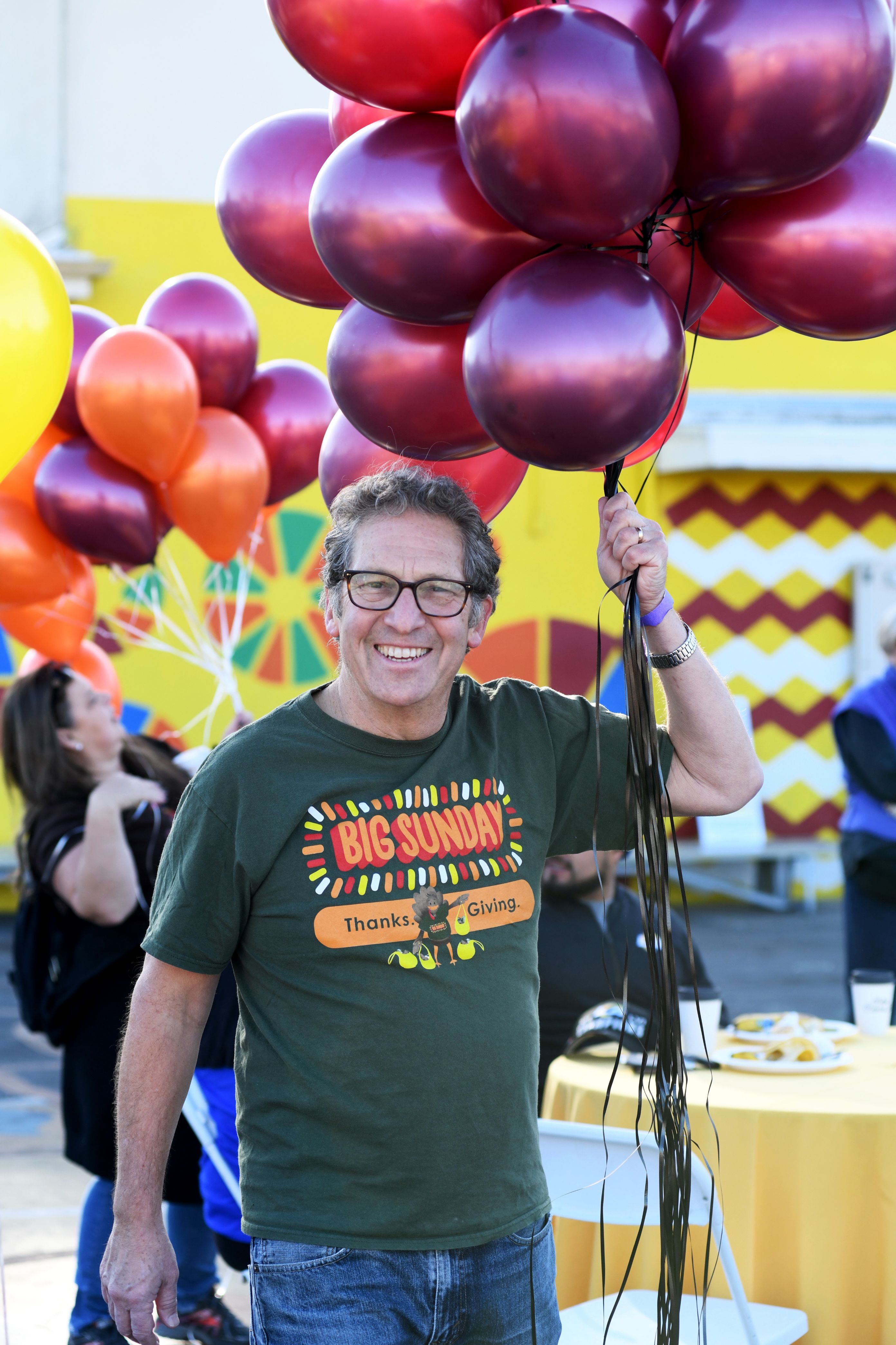 David Levinson, founder and executive director of Big Sunday, ready for Our Annual Thanksgiving Stuffing Event, held the day before Thanksgiving where we pack and distribute food for grateful and hungry people to have on Thanksgiving
