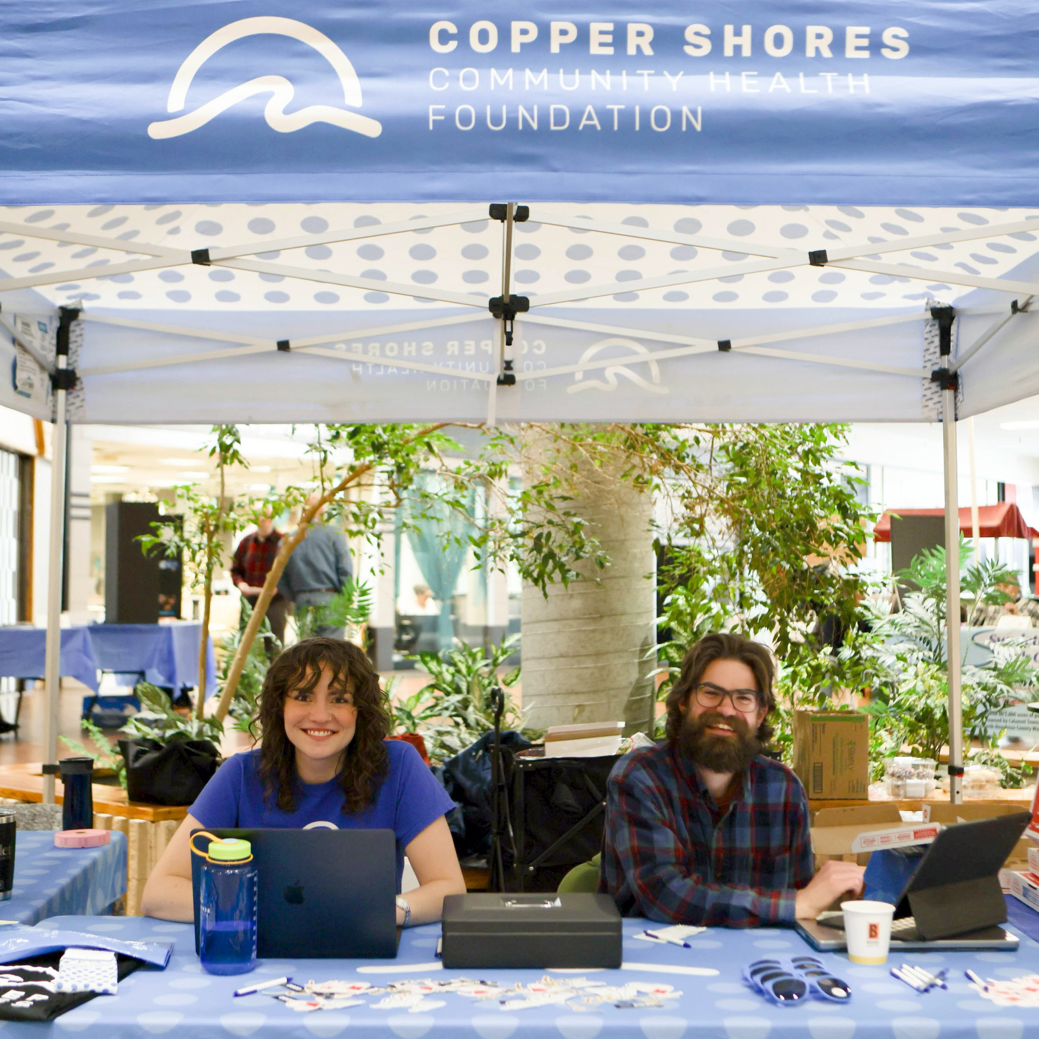 Copper Shores Community Health Foundation staff at a community GivingTuesday event in Hancock, Mich.
