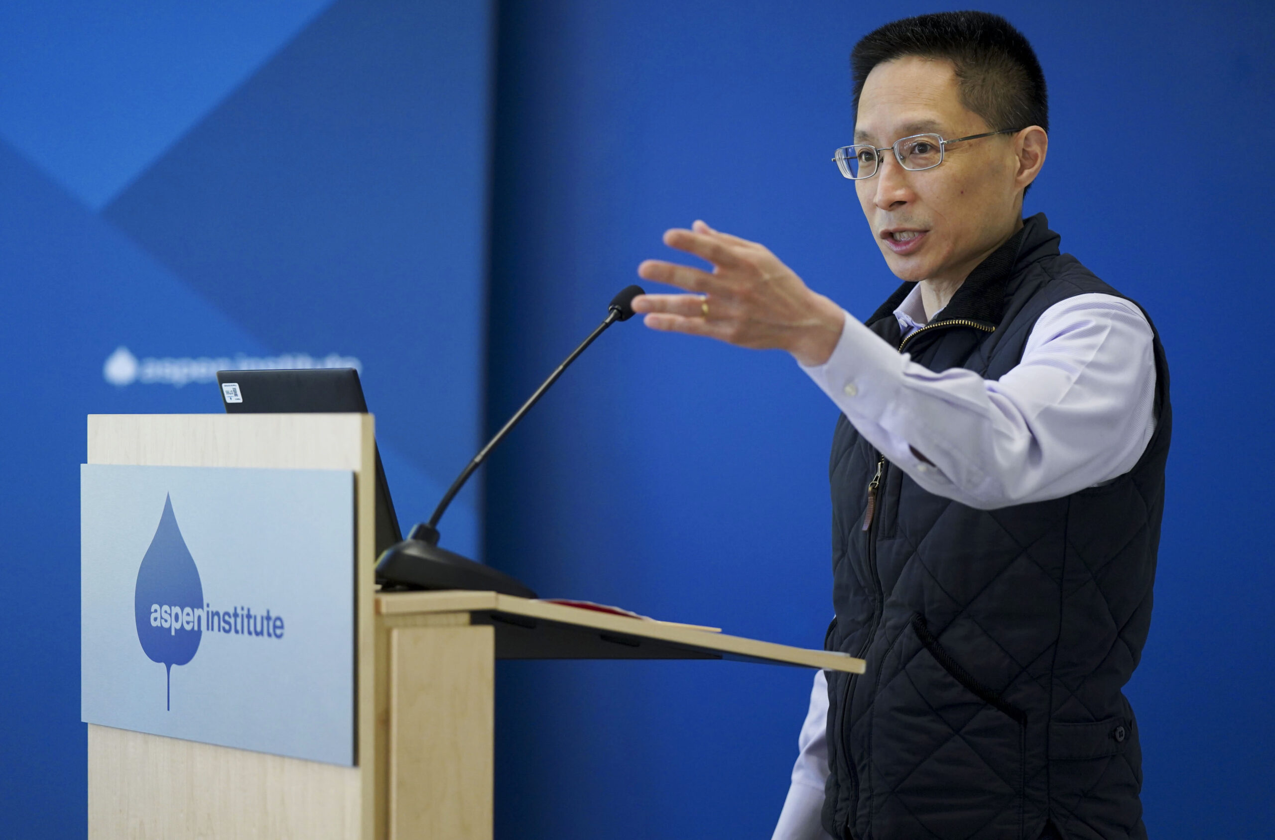 Eric Liu, president of Citizen University, speaks to the Aspen Institute’s  National Civic Collaboratory in June 2022.