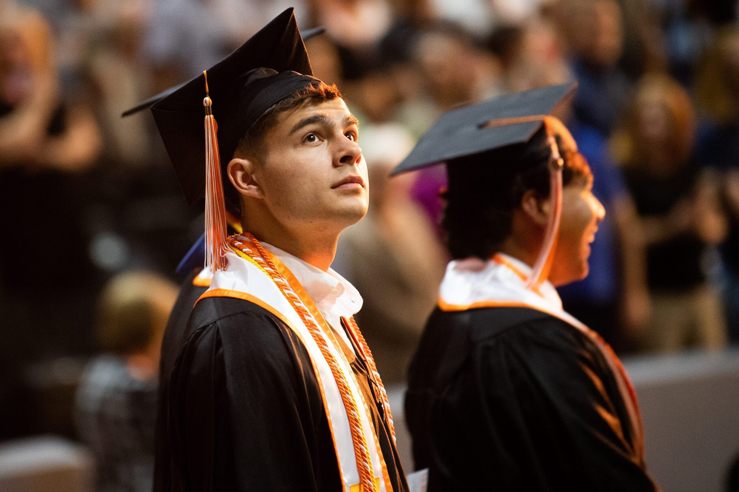 Graduating students are recognized during the University of Tennessee's commencement ceremony for the College of Arts and Sciences, held at Thompson-Boling Arena in Knoxville, Tenn., on May 18, 2024.