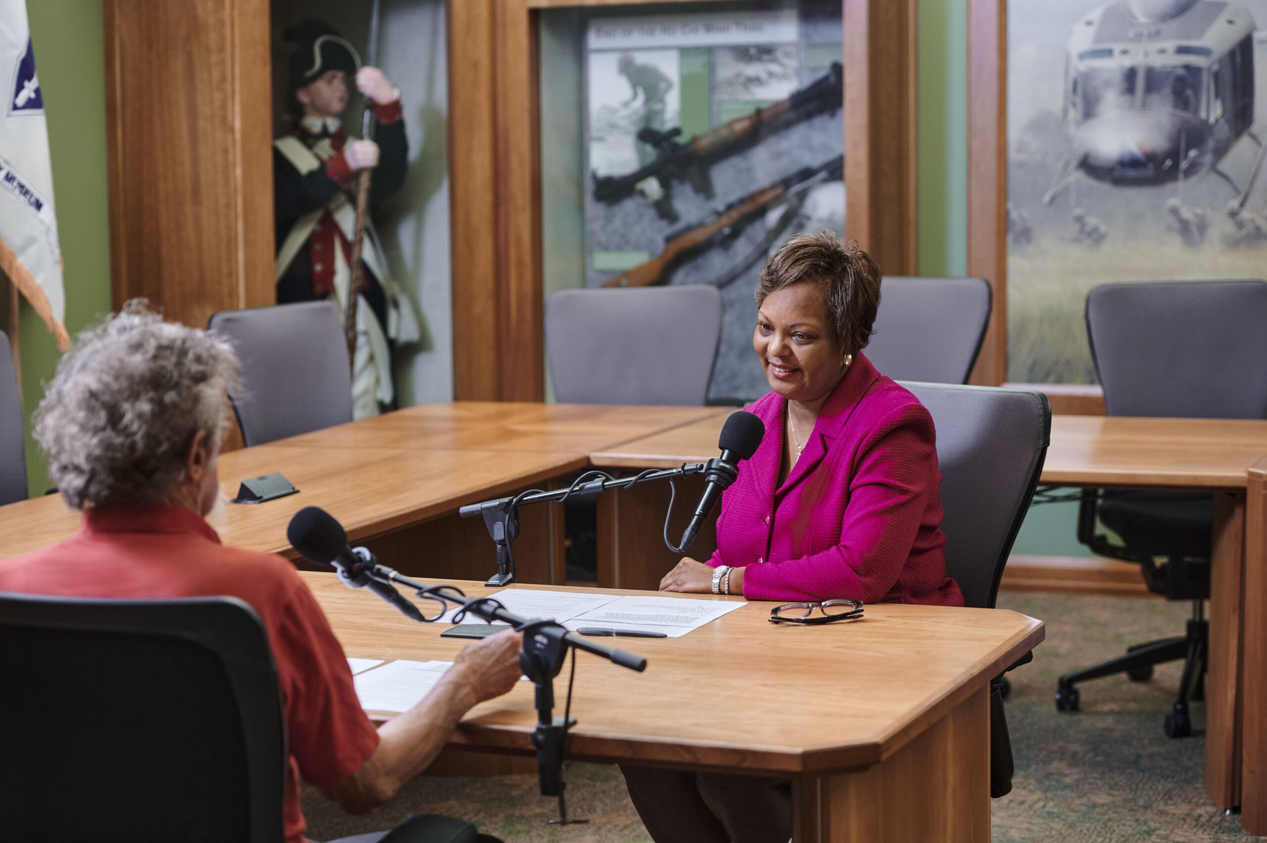 Two residents of Columbus, Georgia, during a recent One Small Step conversation.