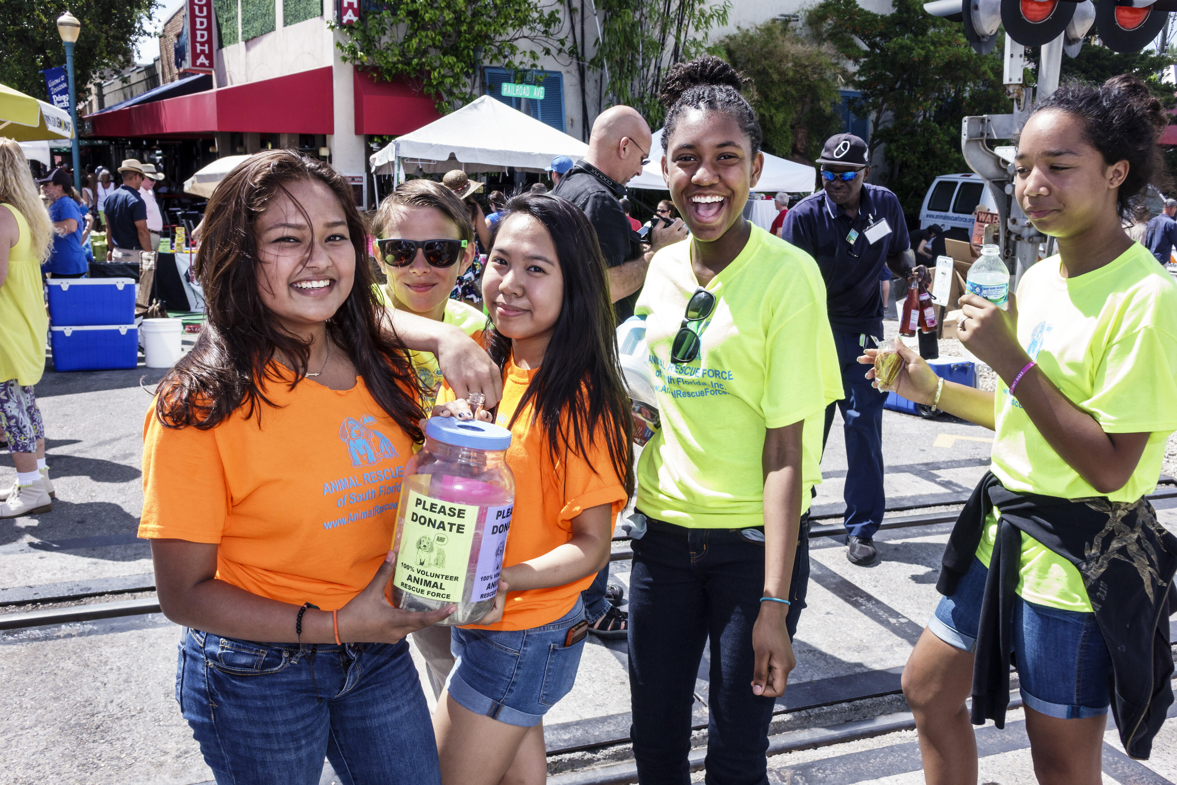 Animal Rescue volunteers seeking donations at the annual art fair festival in Delray Affair. ( Jeffrey Greenberg, Universal Images Group, Getty Images)