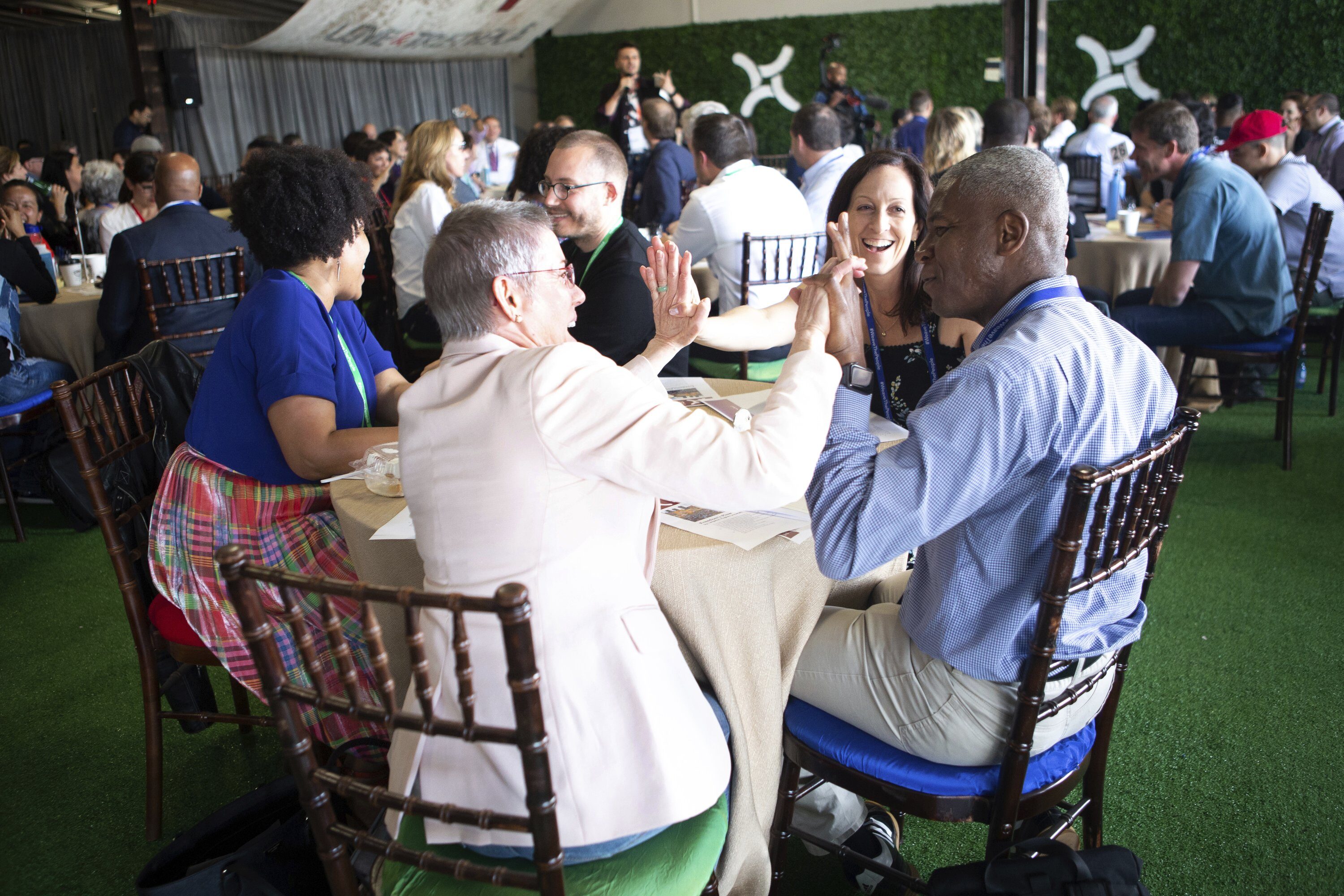 The Aspen Institute brought together more than 200 people for the #WeaveThePeople conference. Most of the attendees were white, but people from many races and backgrounds also attended. Both conservatives and liberals attended.