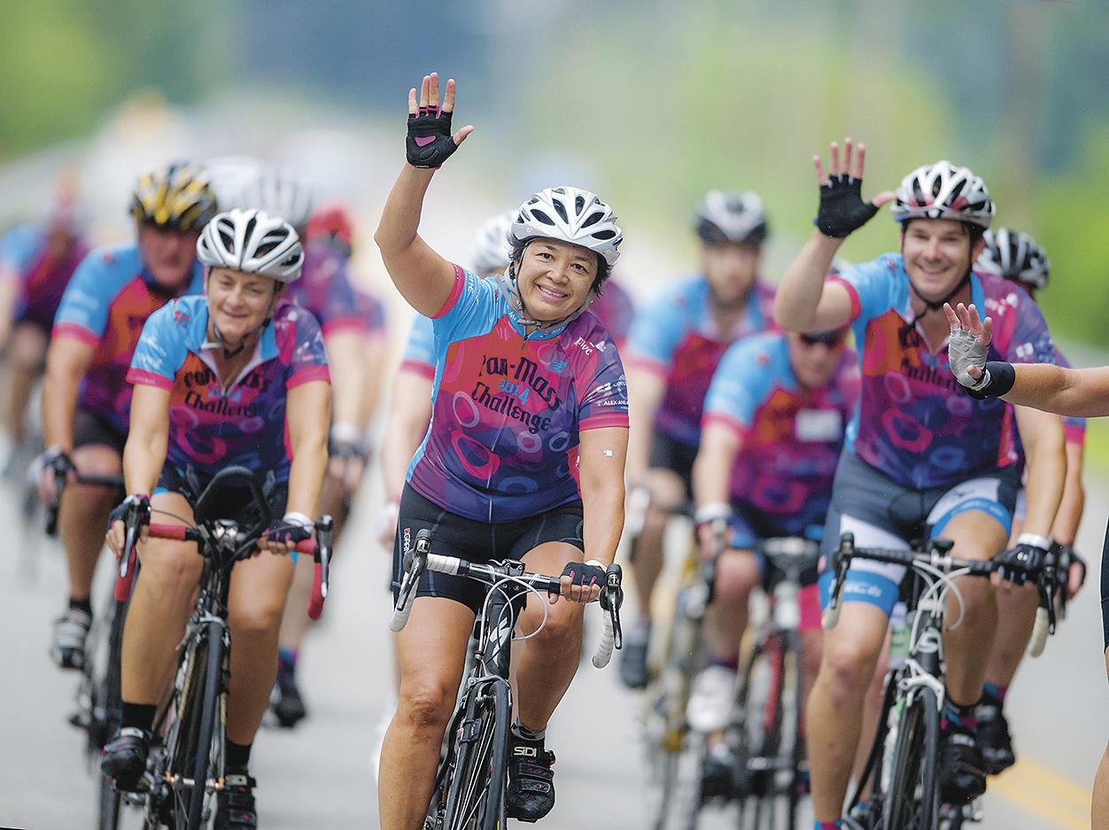 PEDAL POWER: Riders in the 2014 Pan-Mass Challenge brought in an average  of more than $7,000 each—a record-breaking total of $41-million. 
