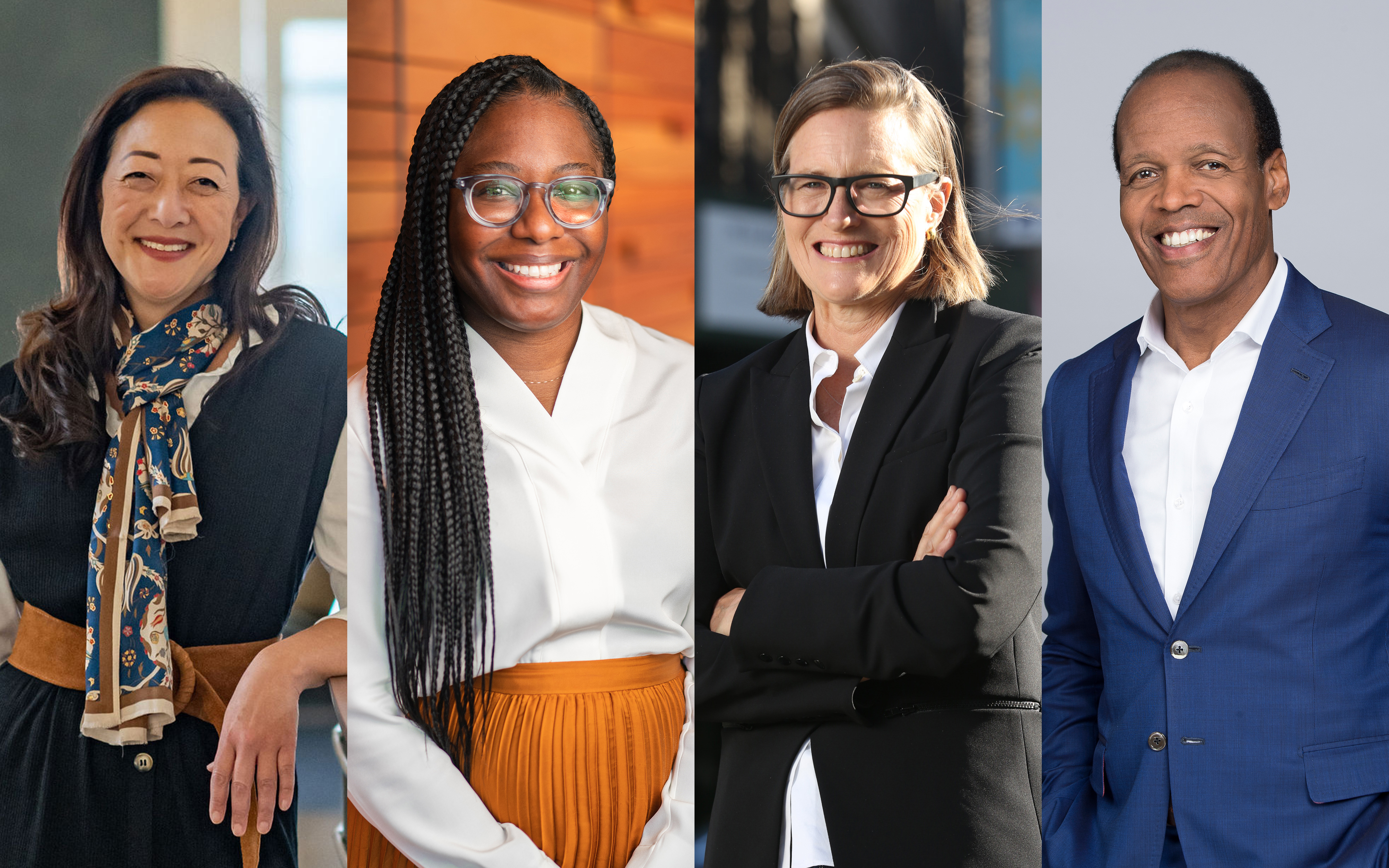 l to r: Rhea Suh, Alesha Washington, Amy Freitag, Lee Pelton.