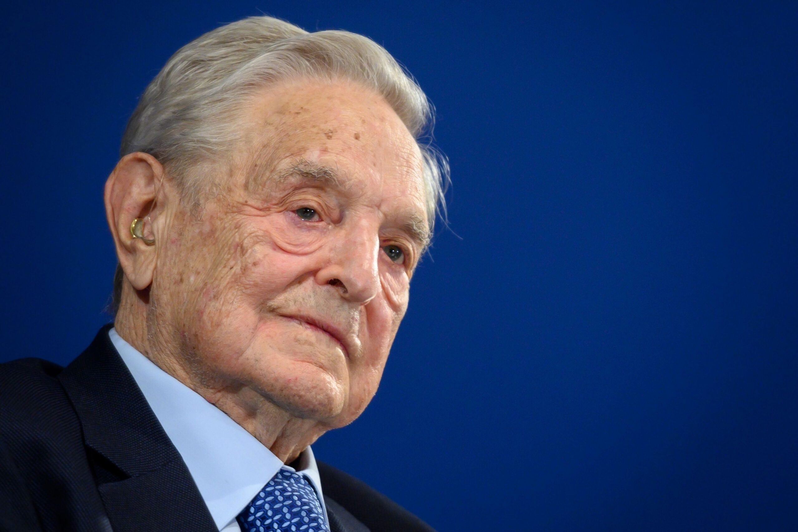 Hungarian-born US investor and philanthropist George Soros delivers a speech on the sideline of the World Economic Forum (WEF) annual meeting, on January 23, 2020 in Davos, eastern Switzerland.