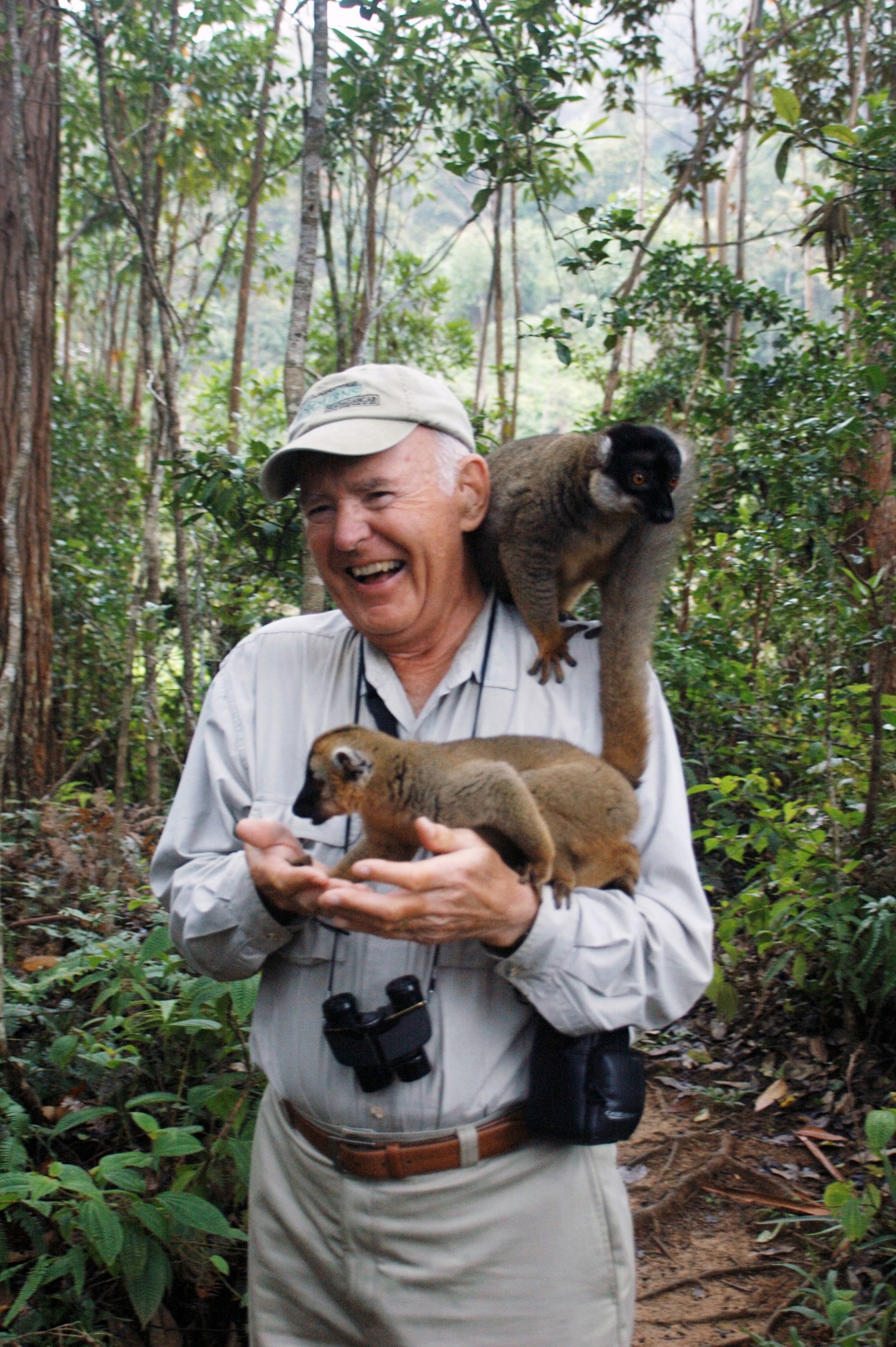 ‘SWING FOR THE FENCES’ - Intel co-founder Gordon Moore (with brown lemurs in Madagascar) has invested hundreds of millions in Conservation International’s biodiversity work. 