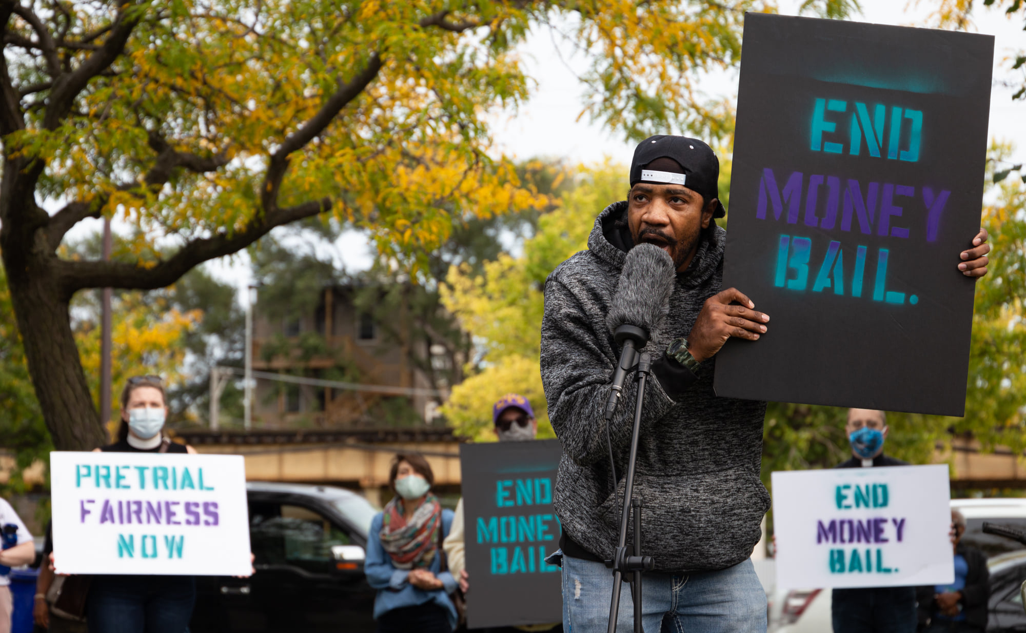 Proponents rally in Chicago to end the use of cash bail.
