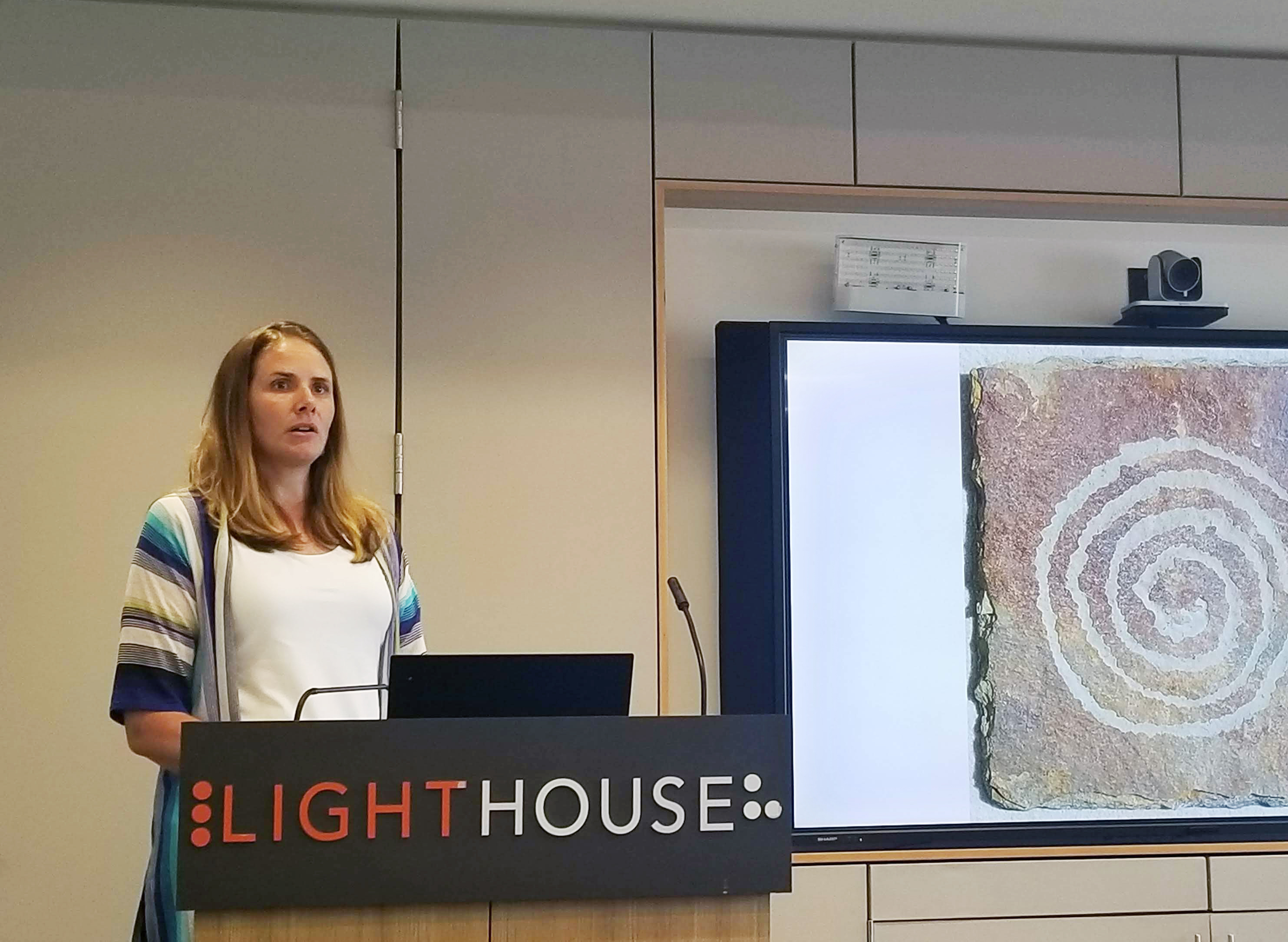 Flora Birdzell speaks at the Flora Foundation Board Meeting at the LightHouse in San Francisco, July 13, 2019.