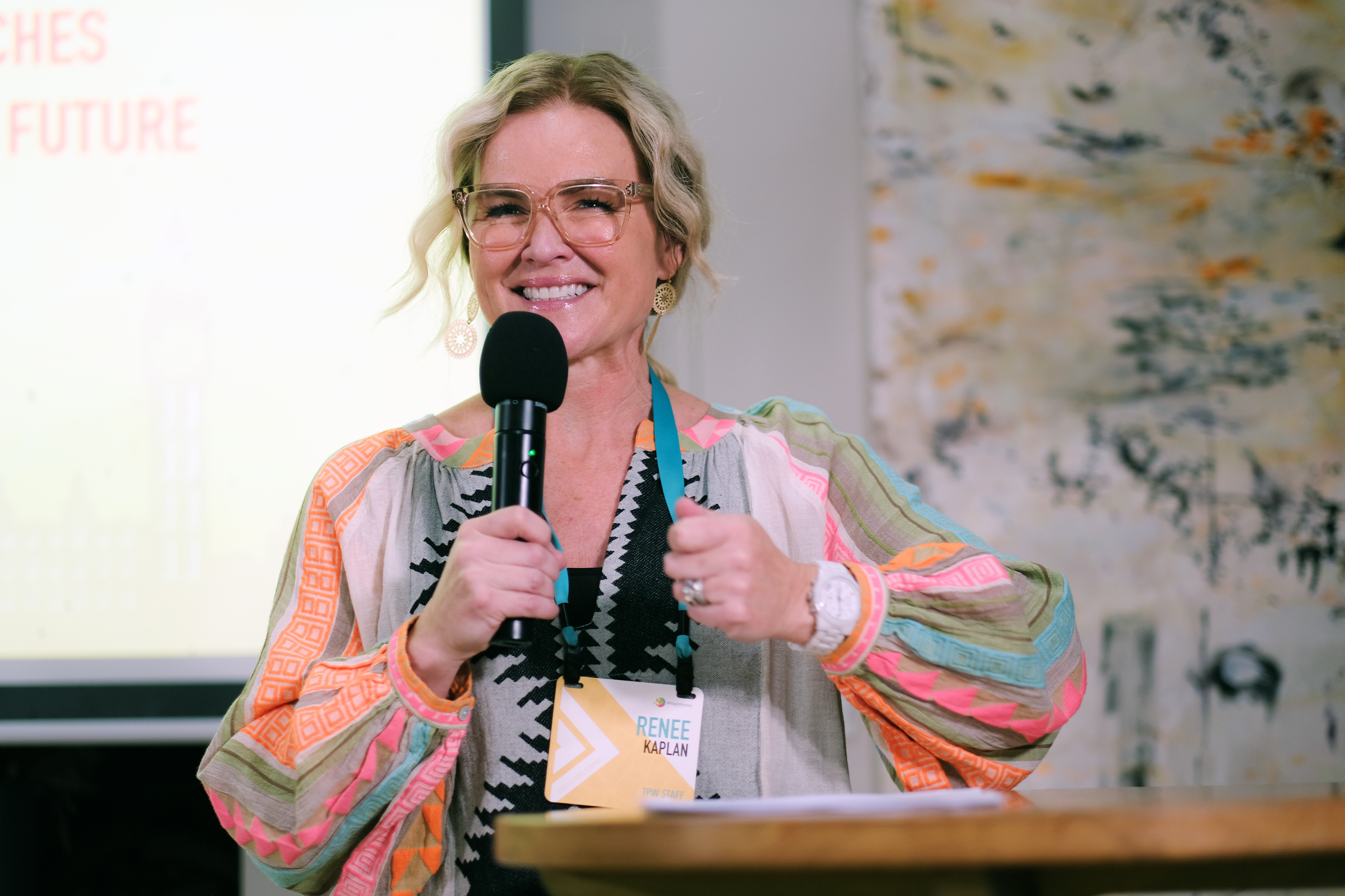 Renee Kaplan, CEO, welcomes members to TPW 2023 Summit, Unlocking Abundance, Bold Approaches for a Shared Future.