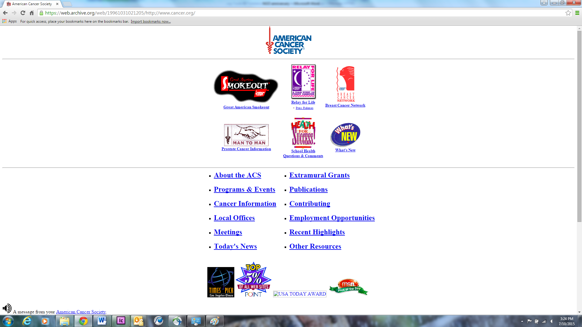 cancer.org on October 31, 1996