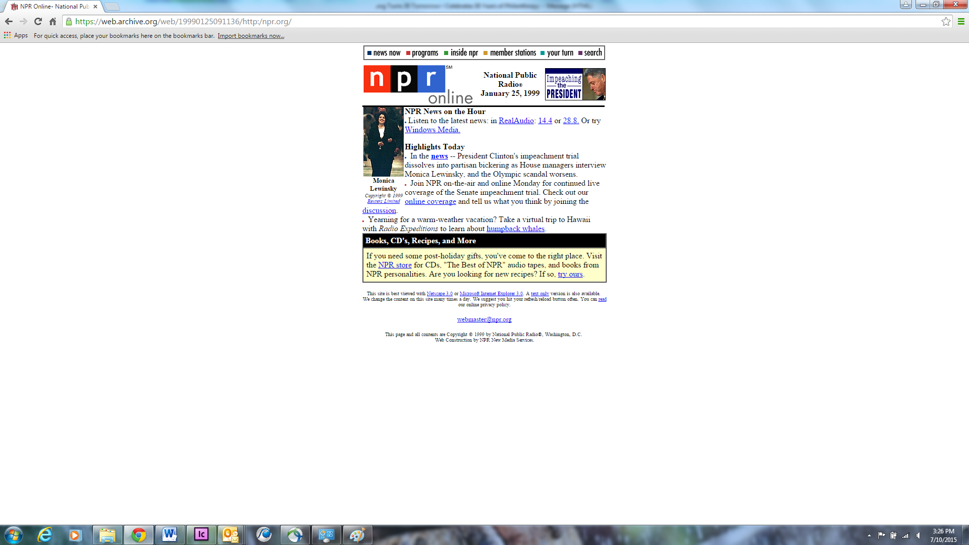 npr.org on January 25, 1999