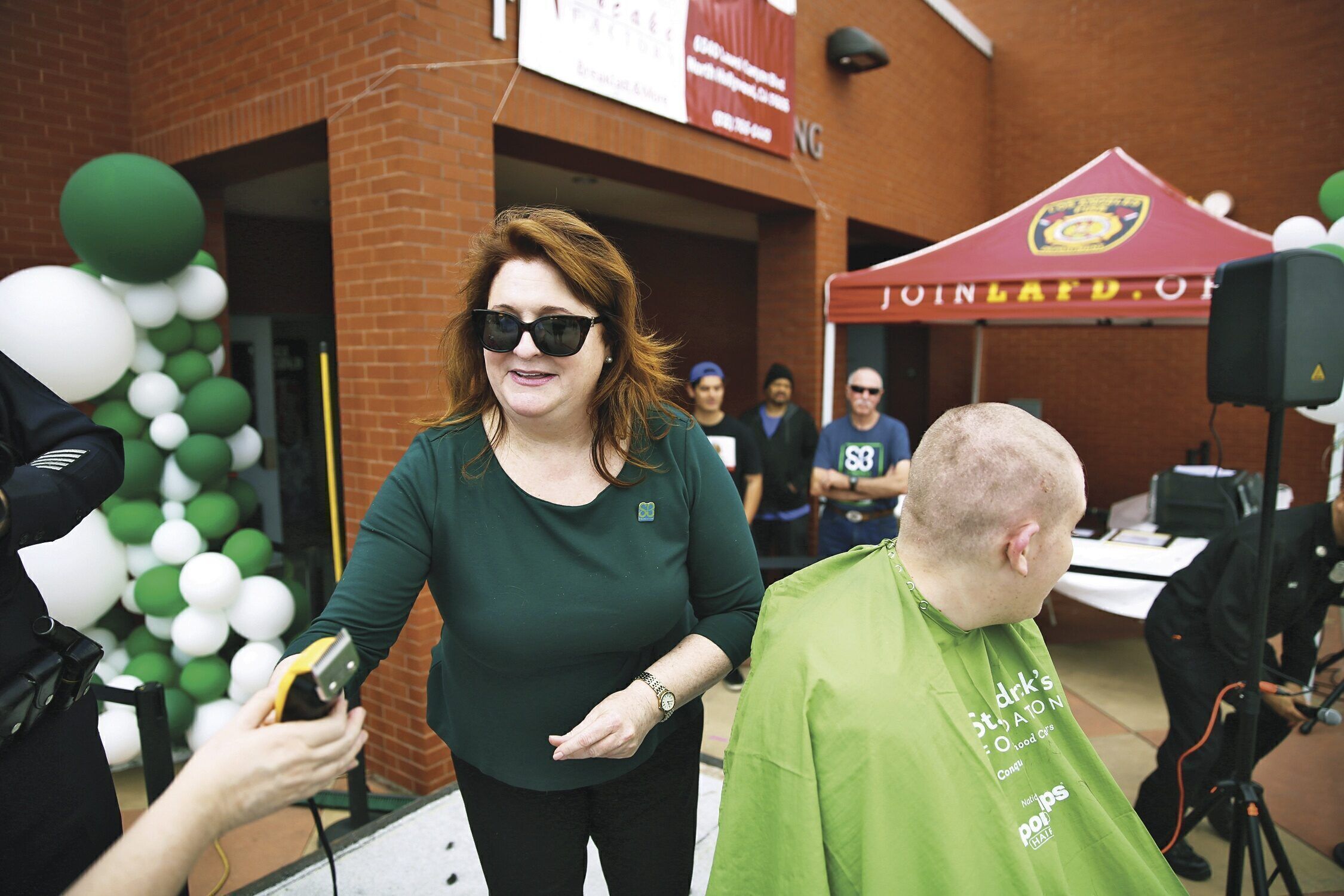Kathleen Ruddy, here at a St. Baldrick’s Foundation event in North Hollywood, Calif., says her charity is busy exploring other revenue sources as its signature fundraiser has begun to stall.