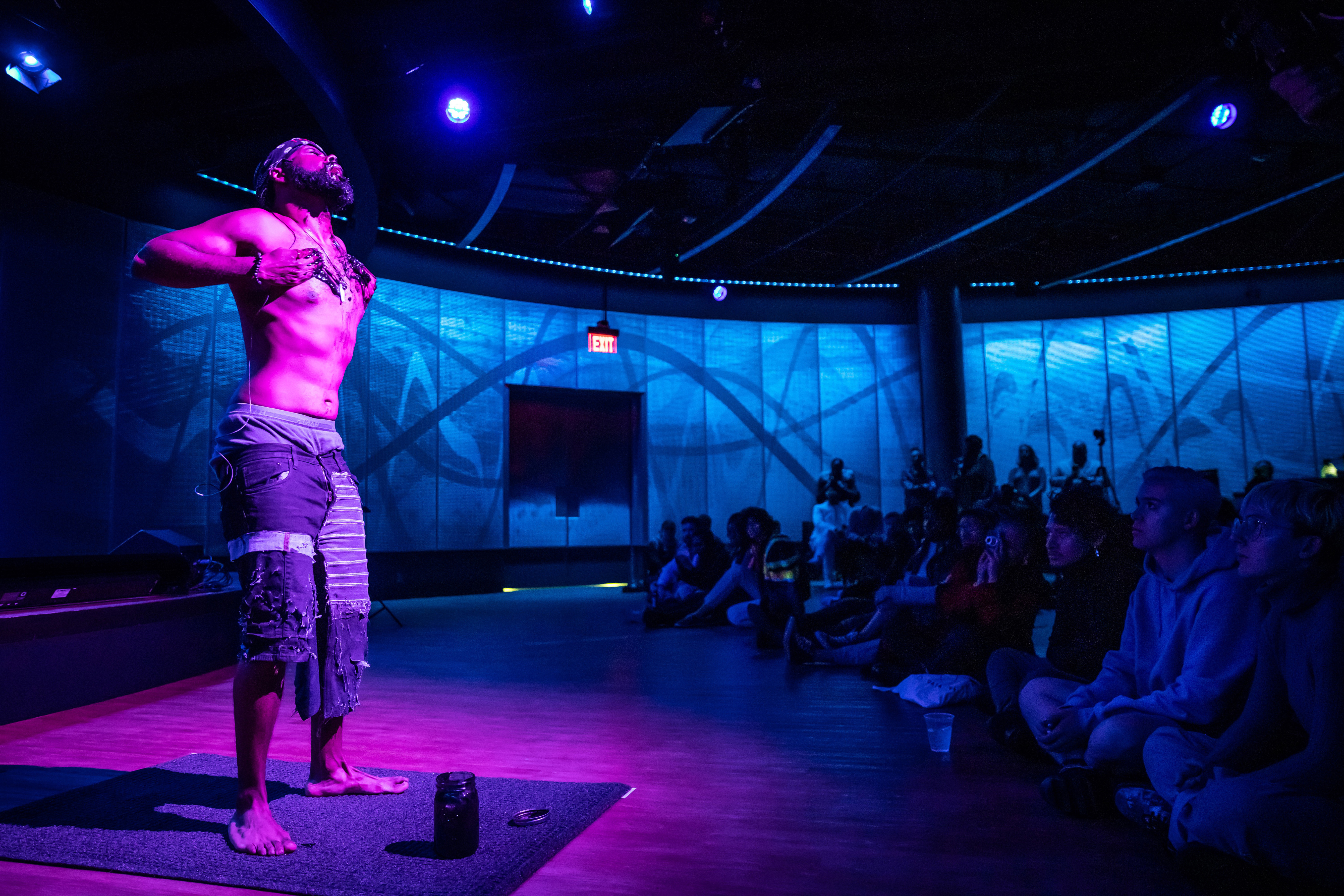 2019 TTO Resident Artist Seraah performs an original performance art EP - Sad Satan: A Way Back To Heaven - at WBUR CitySpace. 