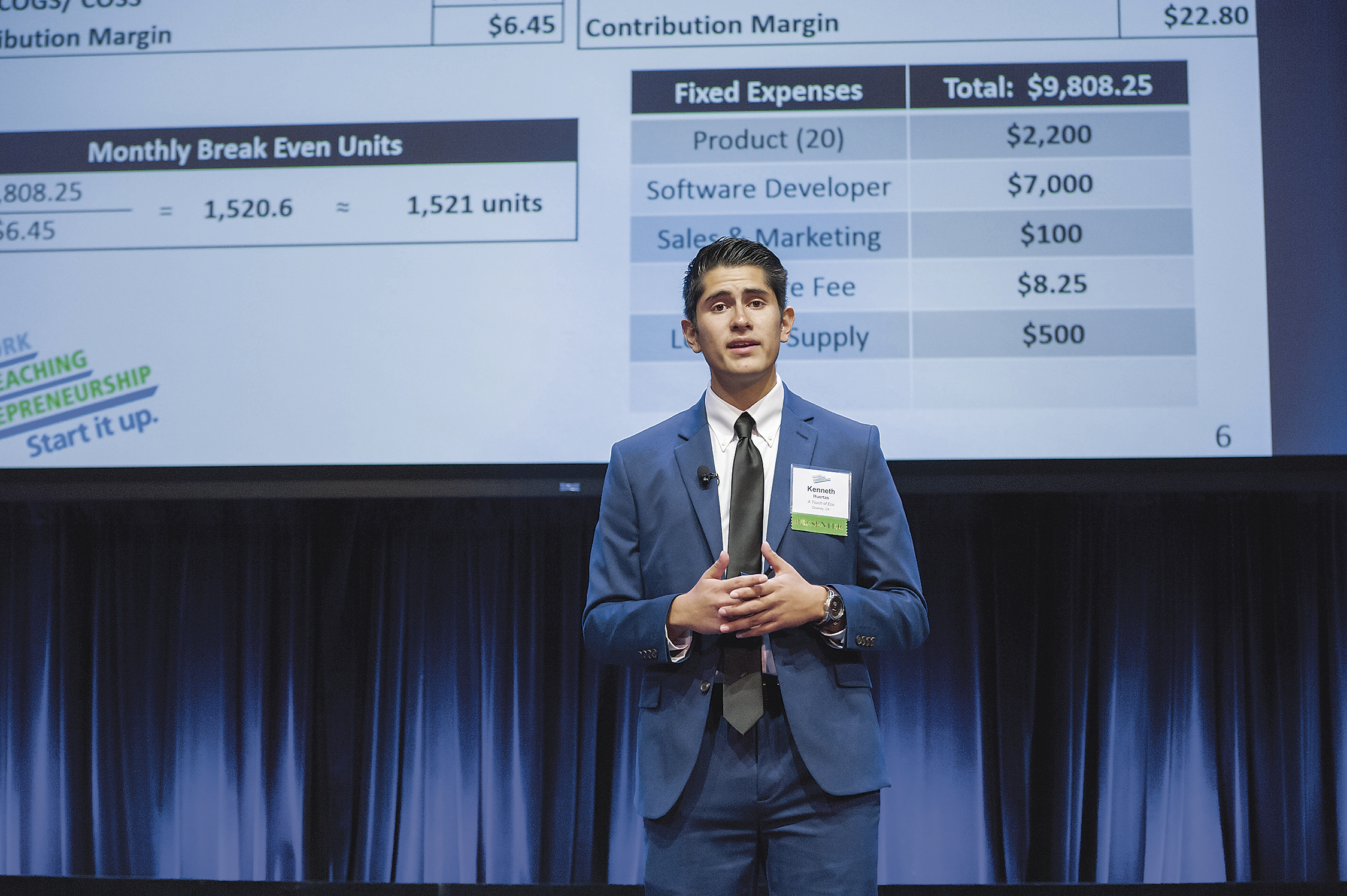 BANKING ON SUCCESS: Kenneth Huertas pitches his business at a Network for Teaching Entrepreneurship event. The Citi Foundation supports the network through its Pathways to Progress program.