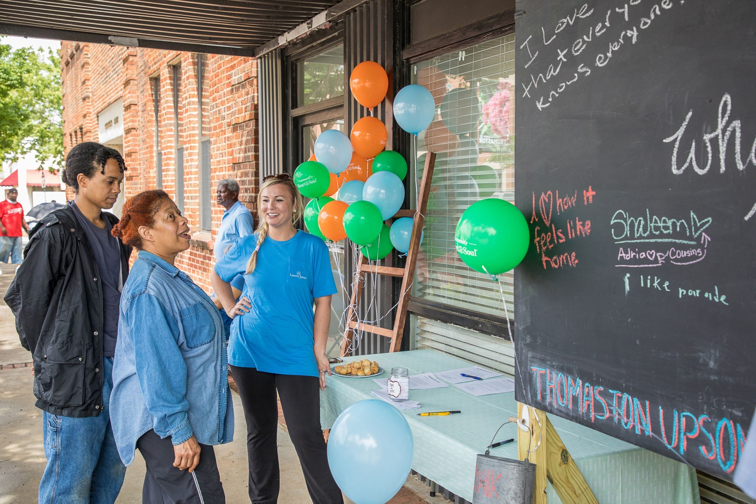 At well-attended public events, such as this one in Thomaston, Georgia, the local Heart & Soul team connected with a total of 6,770 residents to collect data from stories they shared that continue to impact local decision making.