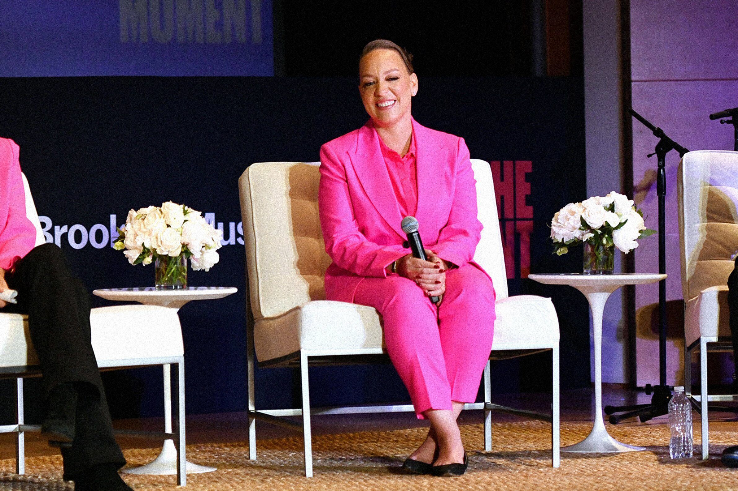 Andrea Hailey, CEO of Vote.org, onstage during an event at Brooklyn Museum on Nov. 12, 2022 in New York City.