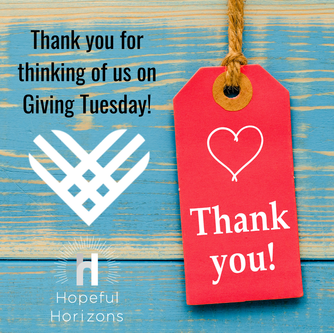 Thank you note from Hopeful Horizons to Giving Tuesday donors 