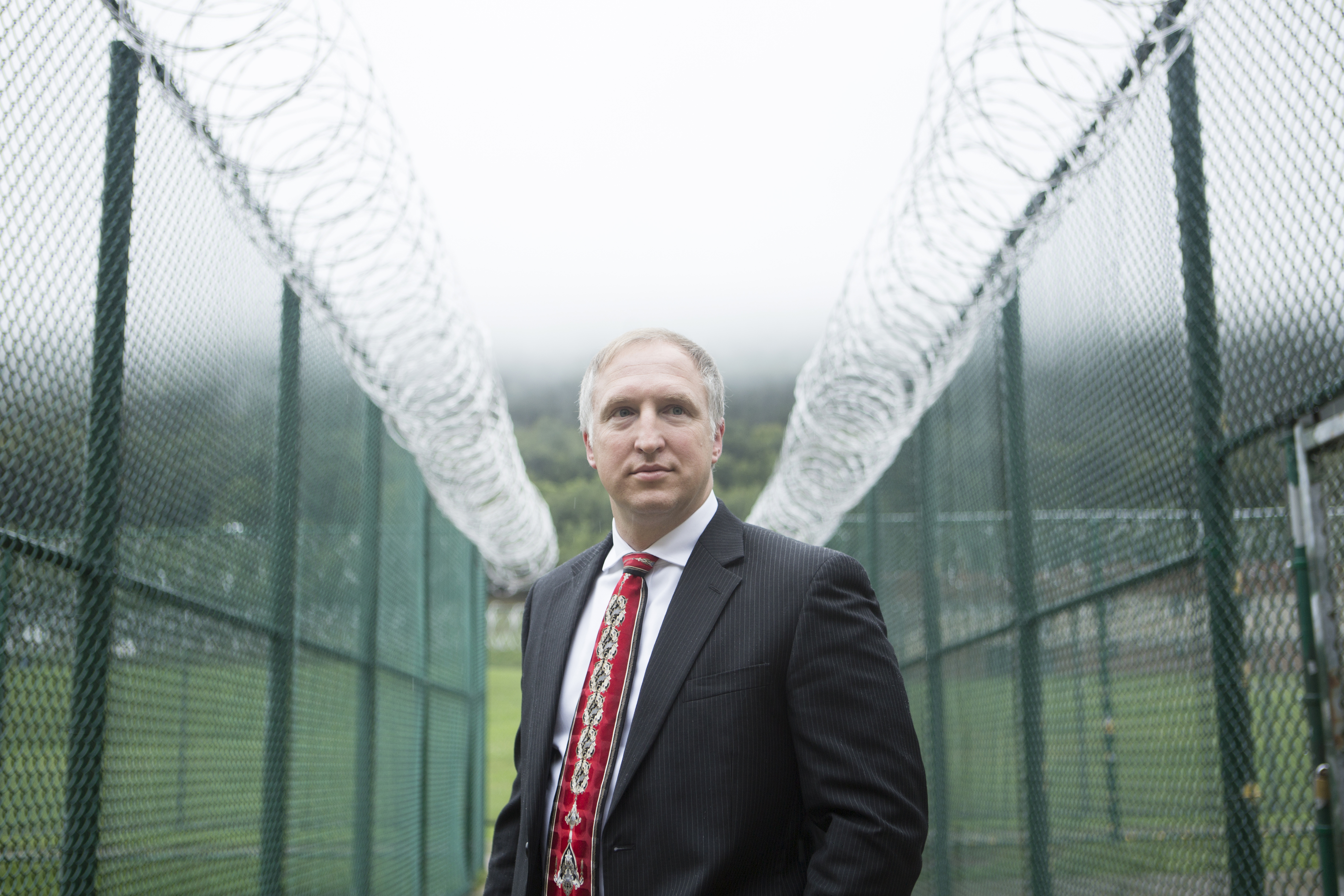 Thomas McKinley, superintendent at the Department of Connections in Coal Township, stands in a walkway in the exterior of SCI Coal Township on September 12, 2018.