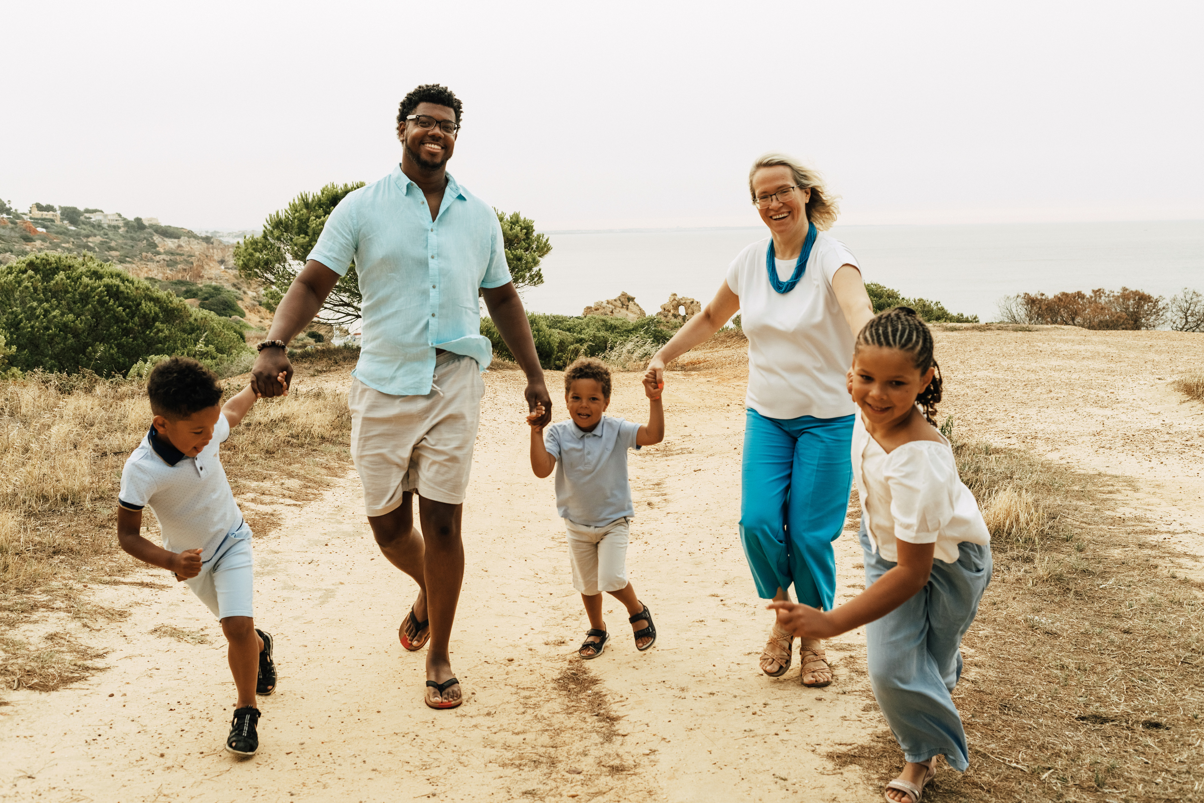 Nonprofit leader Tatiana Poladko enjoys time with her family while on a vacation in Portugal during the first month of her year-long sabbatical. (Anastasia Nechaieva)