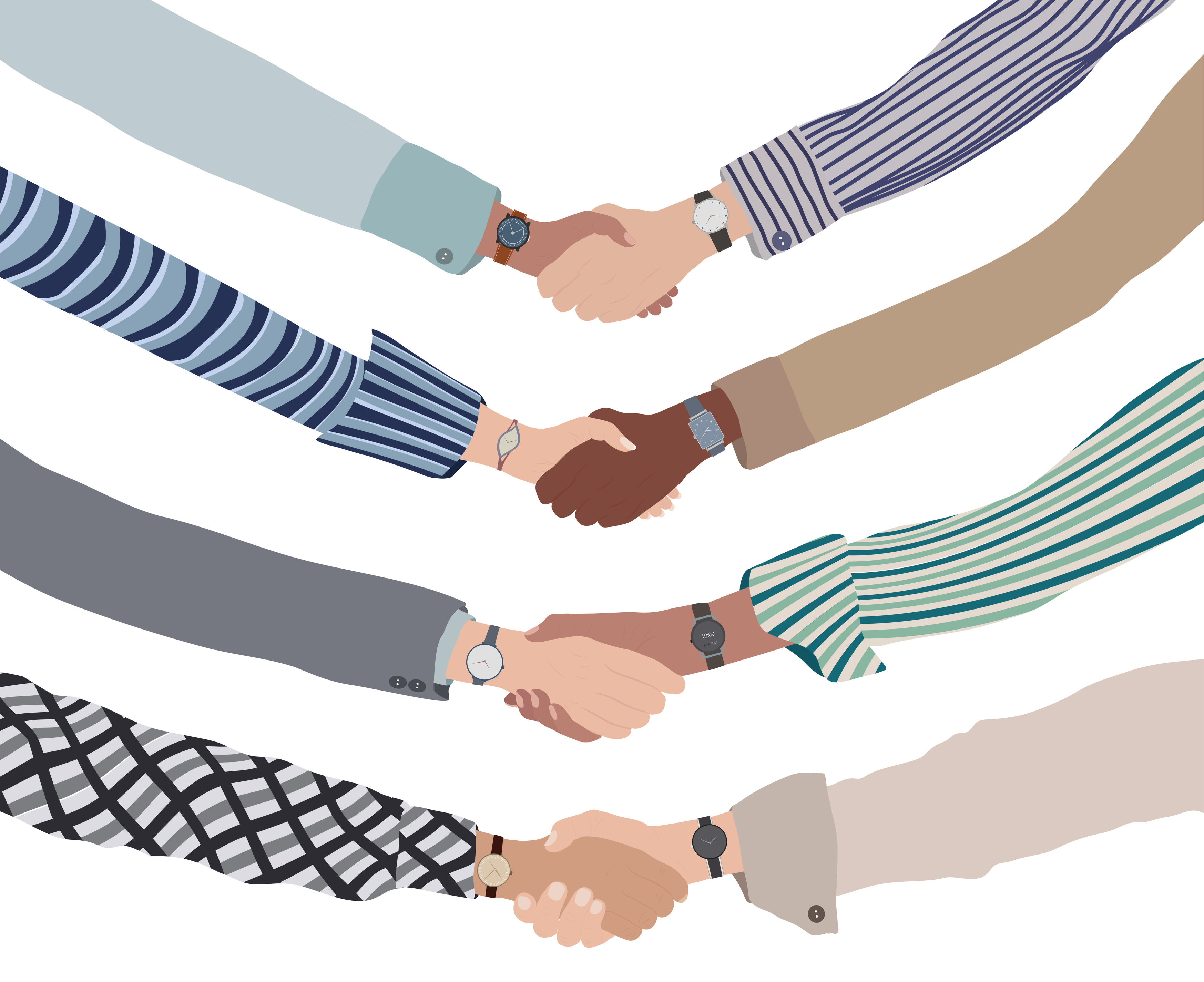 Concept of pact agreement or understanding between business people. Greeting between businessperson. Teamwork. Concept of success and growth in the world of work. Possible use to express the concept of positivity and success of a business or job. (iStock)