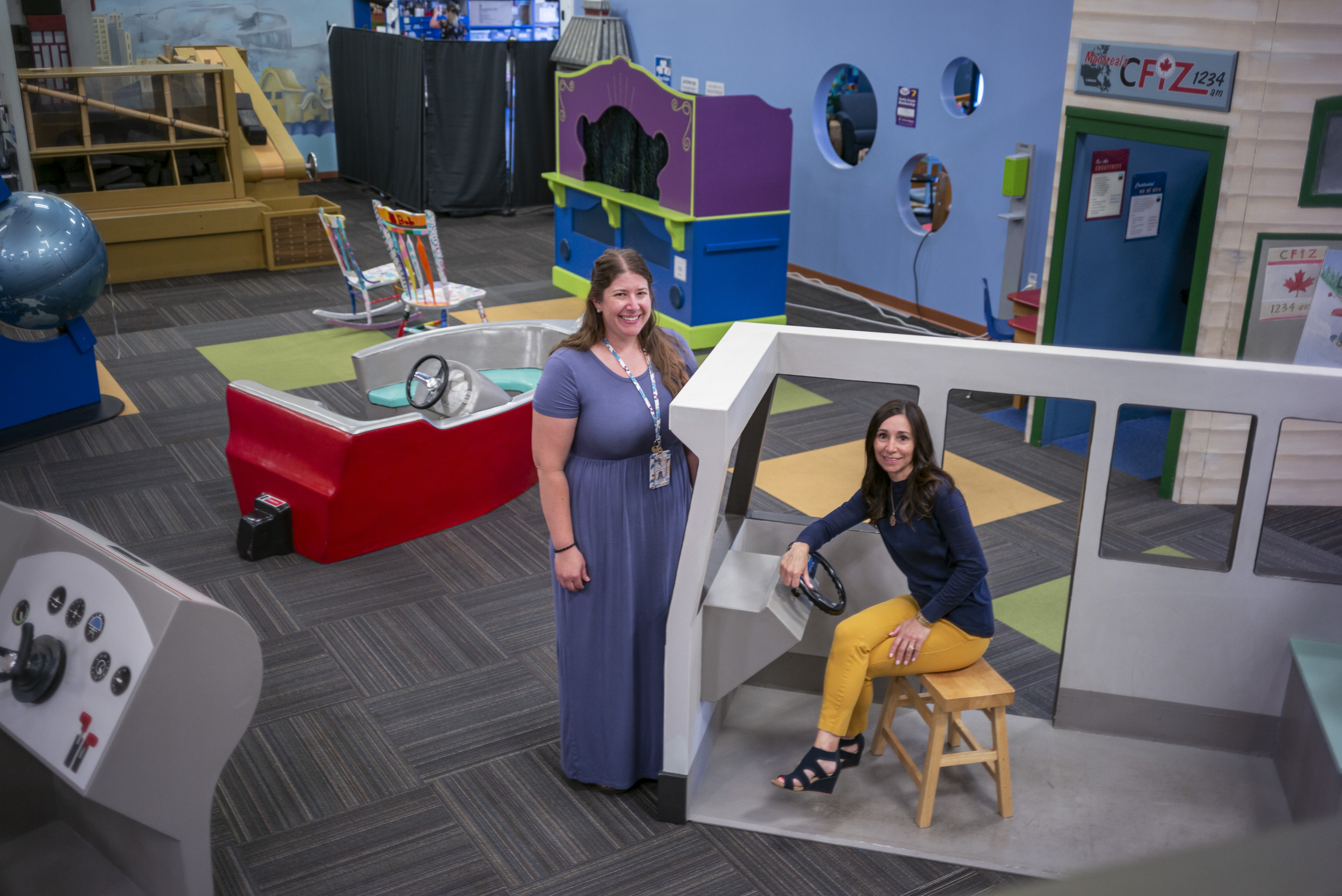 FOND DU LAC, WI-JUNE 01: Andrea Welsch, right, Executive Director of The Children’s Museum of Fond Du Lac and Tiffany Dolan, teacher and future Principal sit for a portrait as it hosted a charter school run by the local school district for in-person learning during the 2020-21 school year June, 01, 2021 Fond du Lac Wi. (Darren Hauck for The Chronicle)