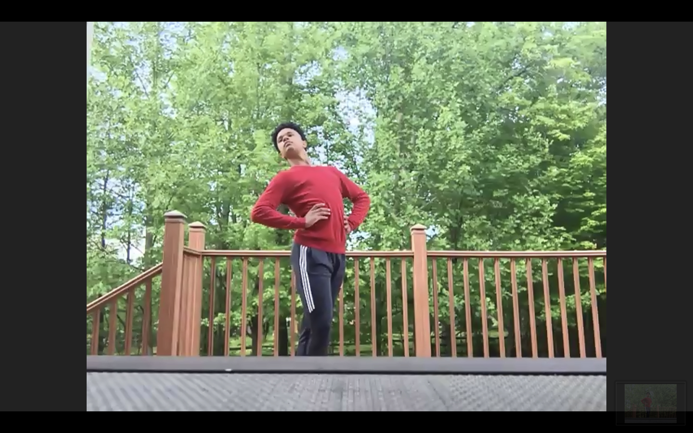 An Alvin Ailey American Dance Theater student participated in an Ailey Extension Zoom class. (Courtesy of Ailey)