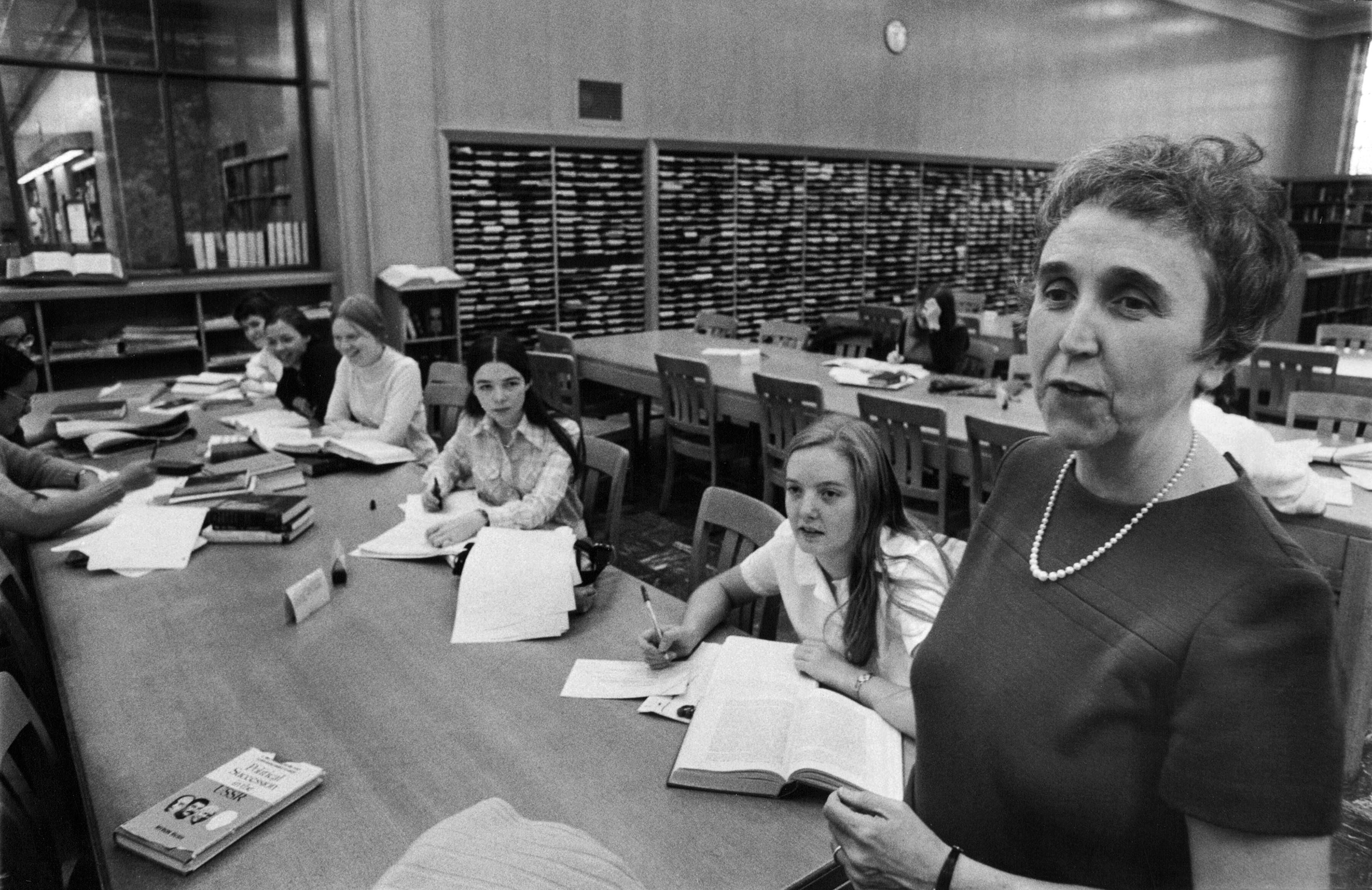 Elizabeth J. McCormack in the library of Manhattanville College in 1970, when she was president from 1966 to 1974, in Harrison, N.Y. McCormack, a former Roman Catholic nun who was the catalyst for sweeping changes at Manhattanville College in the 1960s and ‘70s, and who later advised major foundations on philanthropic strategies, died on Friday, Dec. 4, 2020, at her home in Manhattan. She was 98.