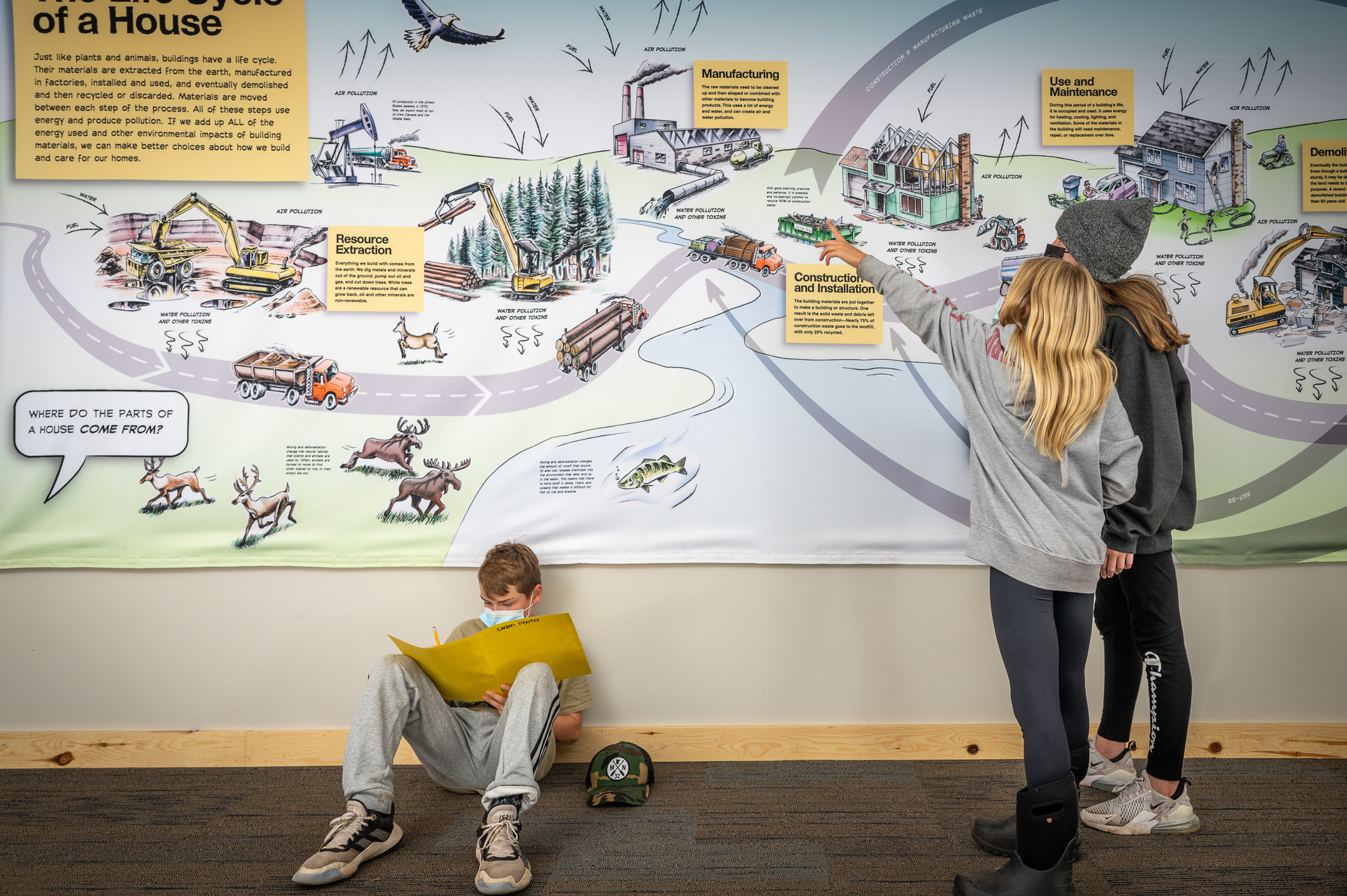 Students study sustainability choices at the Wolf Ridge Environmental Learning Center in Finland, Minnesota.