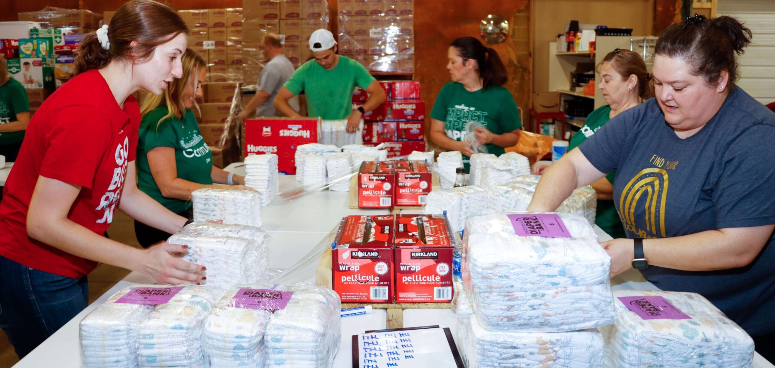 Volunteers at Nebraska Diaper Bank, 5-19-22