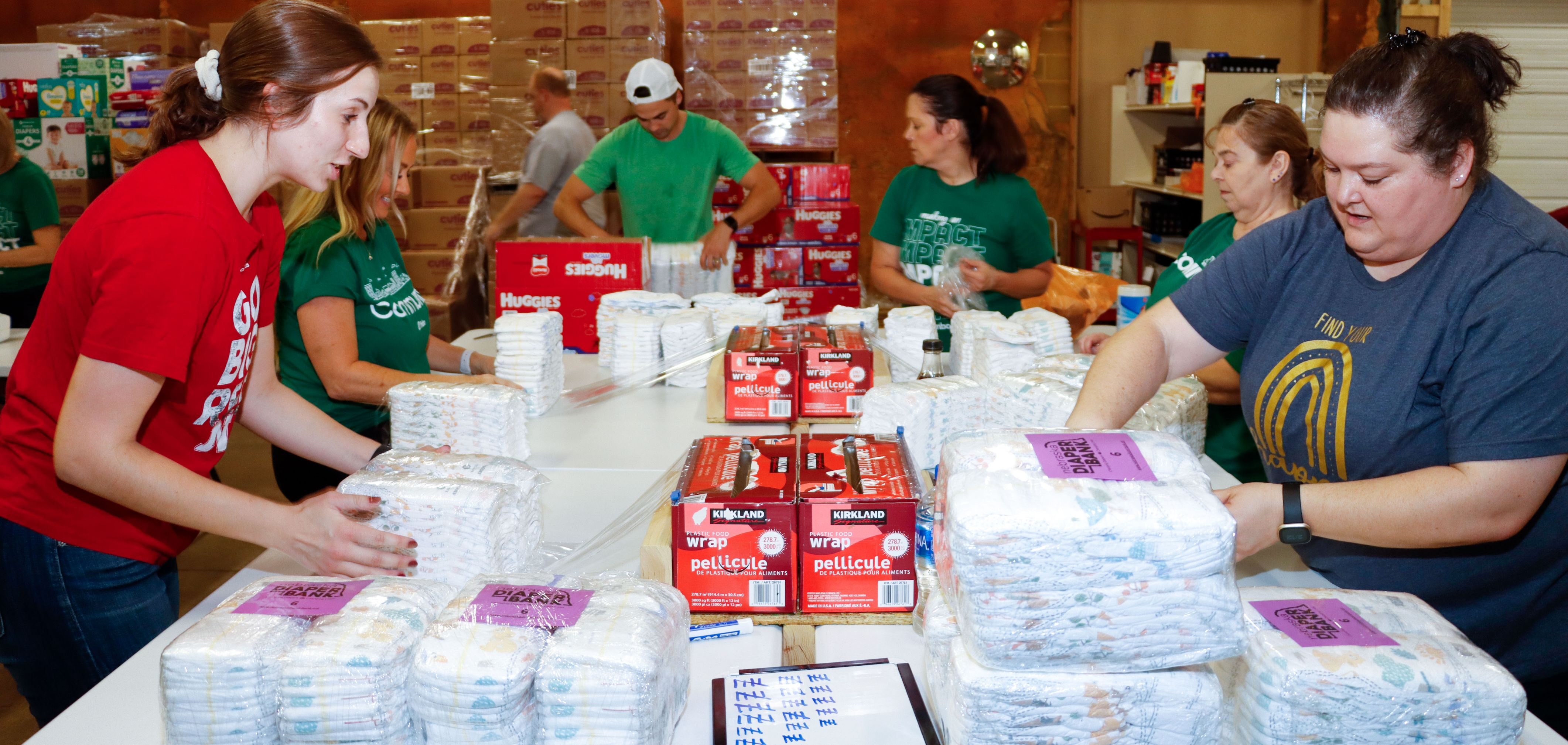 Volunteers at Nebraska Diaper Bank, 5-19-22