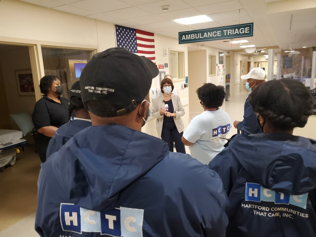 Violence-intervention workers at St. Francis Hospital in Hartford, Conn., are part of a crisis response team run by the nonprofit Hartford Communities That Care. (Courtesy of Andrew Woods)