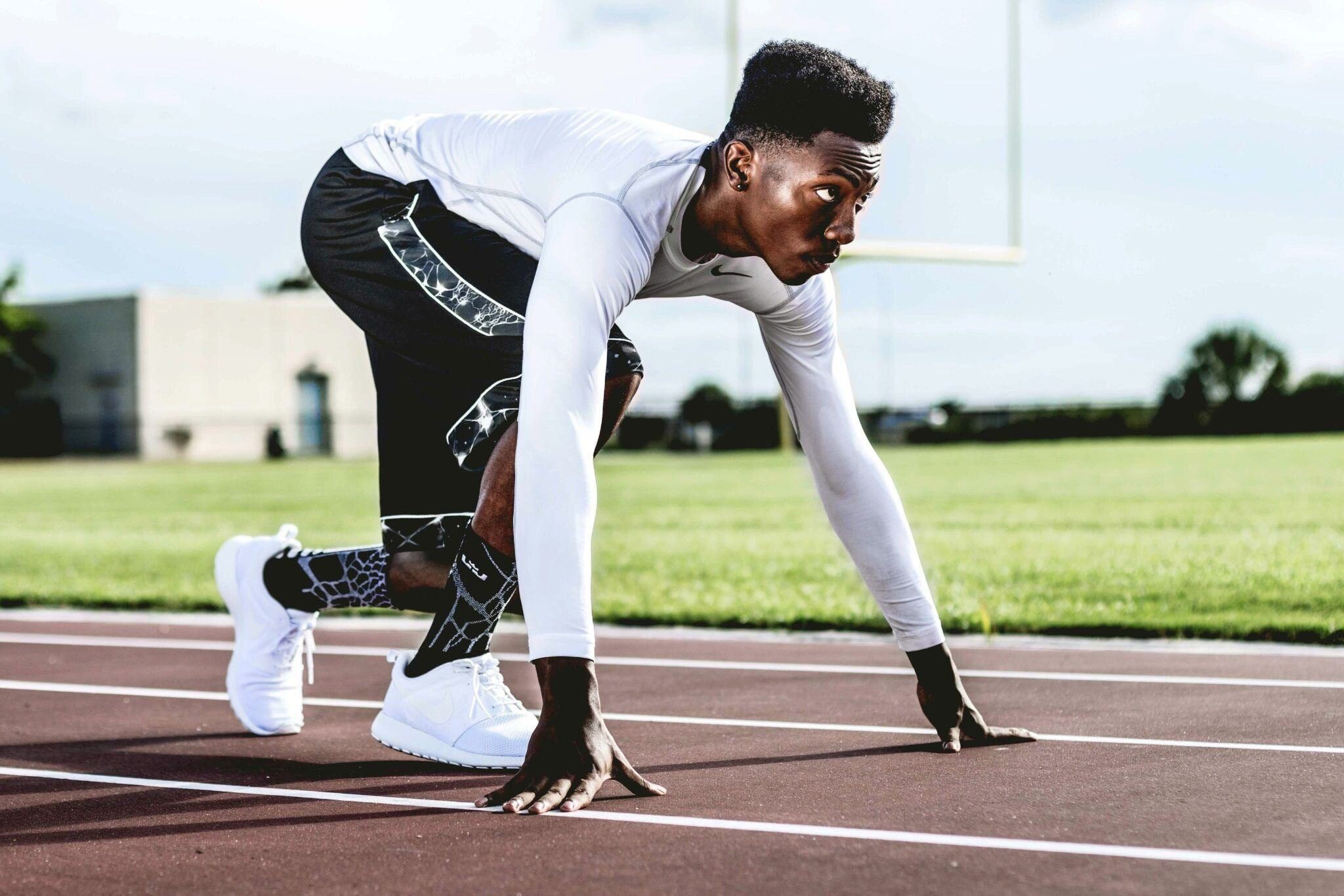 Screenshot of a track athlete from the Wu Tsai Human Performance Alliance video.