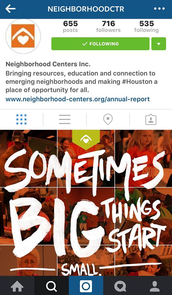 Neighborhood Centers Instagram