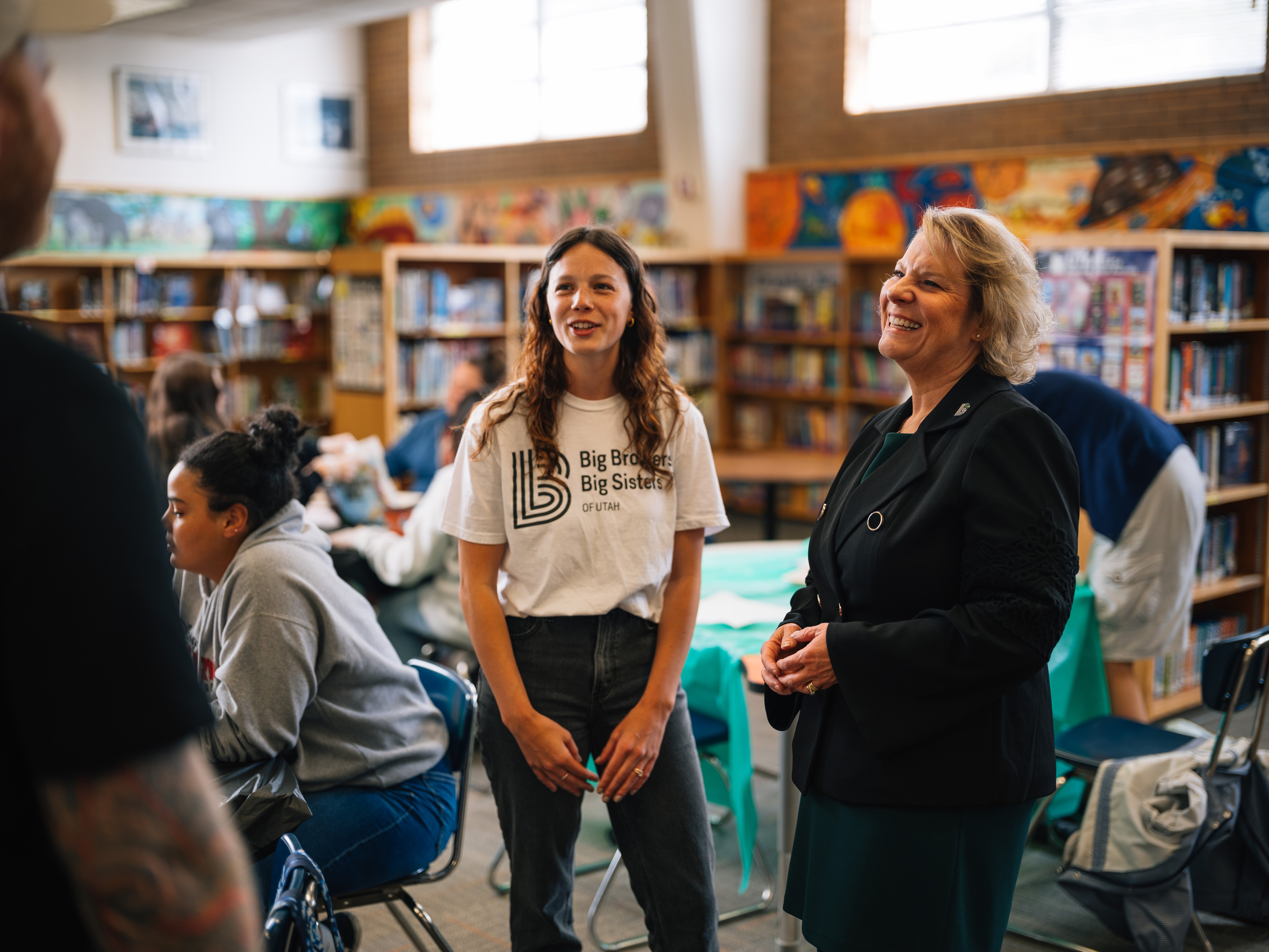 Nancy Winemiller-Basinger, President &amp; CEO of Big Brother Big Sister of Utah, attending a BBBS program at Lincoln Elementary, in Salt Lake City, Utah.